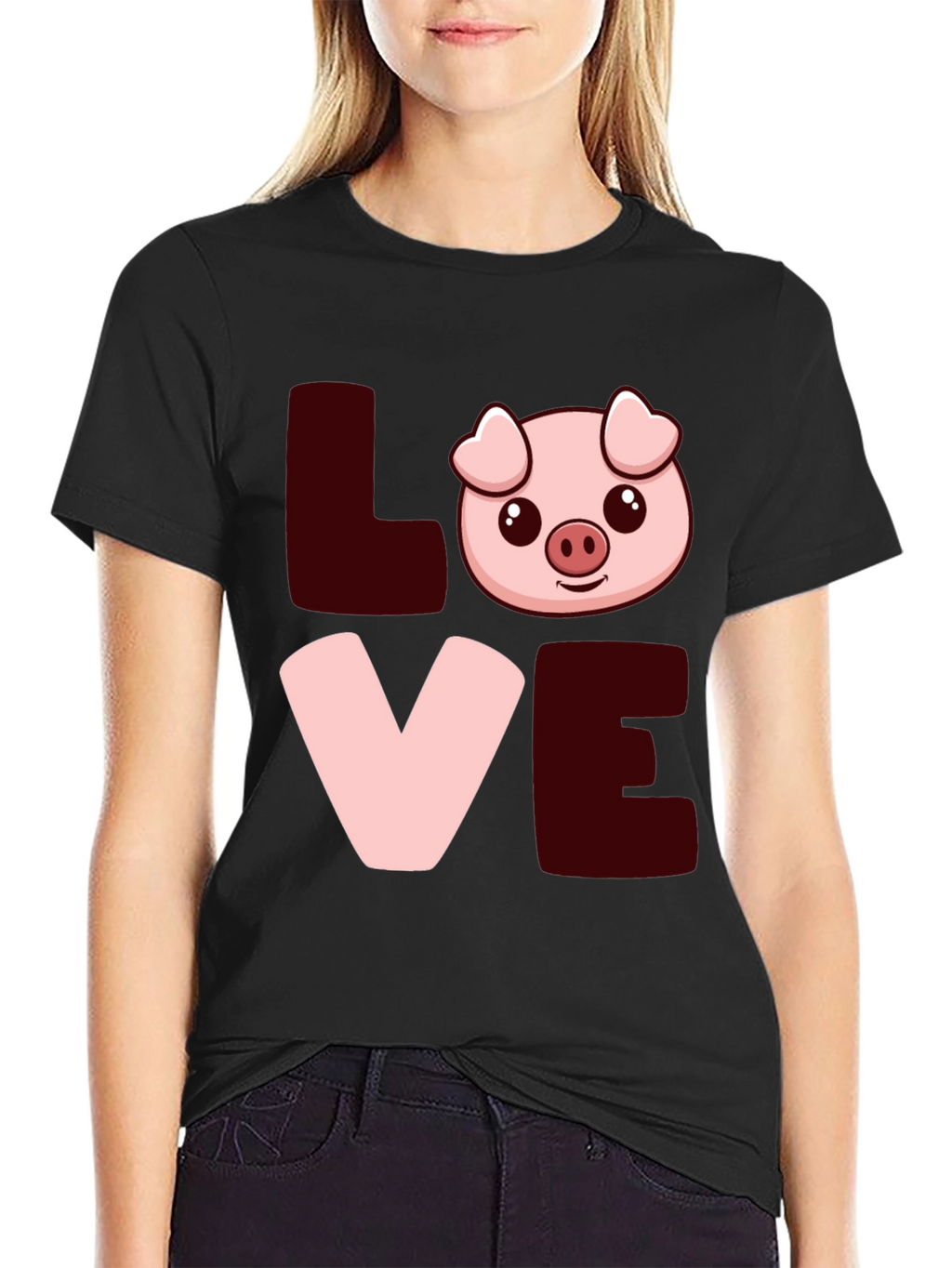 Love Pig T-Shirt - Cute Cartoon Animal Tee