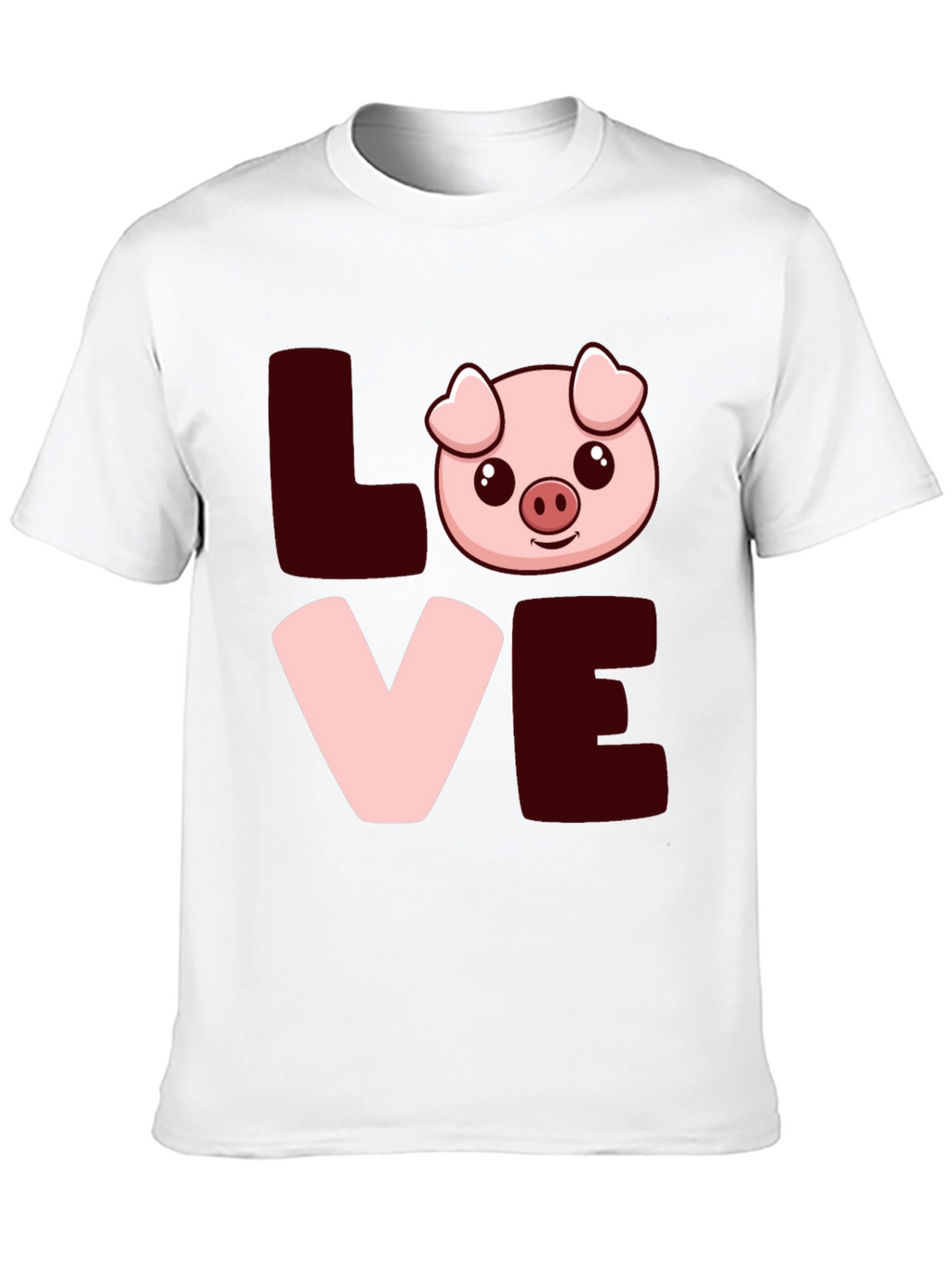 Love Pig T-Shirt - Cute Cartoon Animal Tee