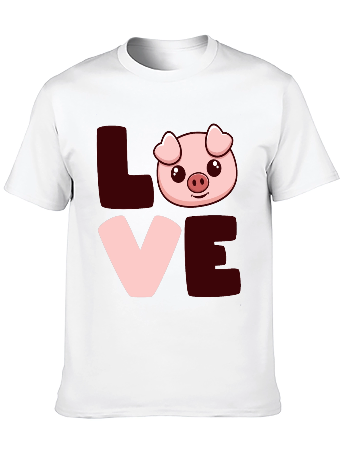 Love Pig T-Shirt - Cute Cartoon Animal Tee