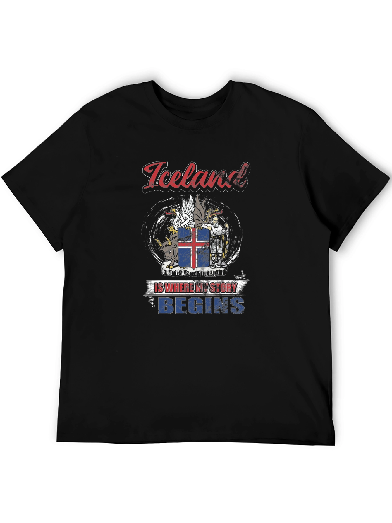 Iceland Story T-Shirt - Black Graphic Tee