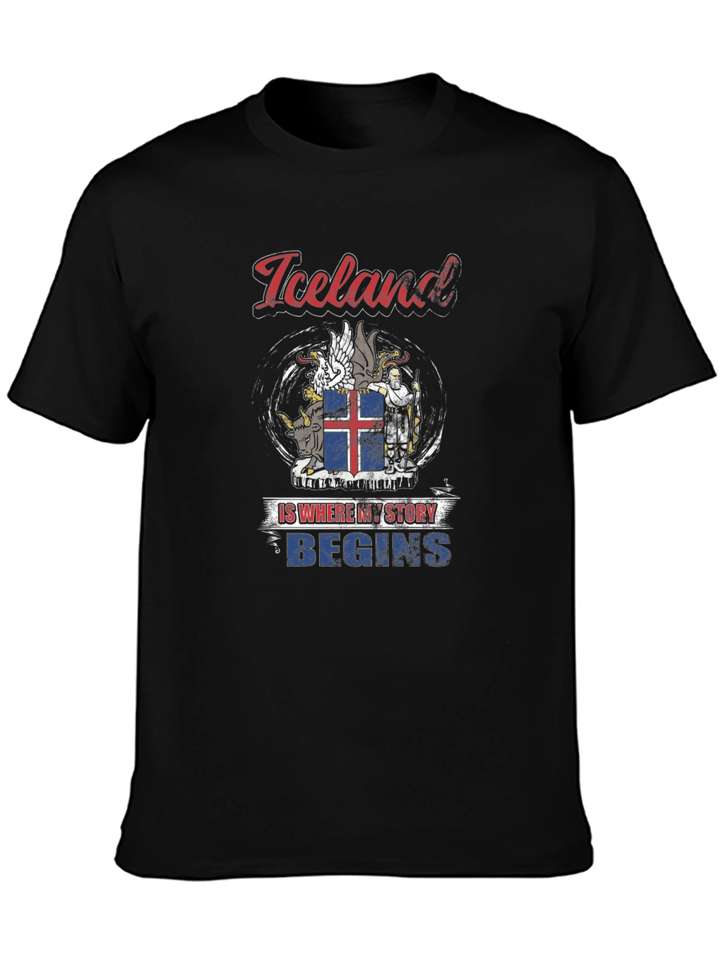 Iceland Story T-Shirt - Black Graphic Tee