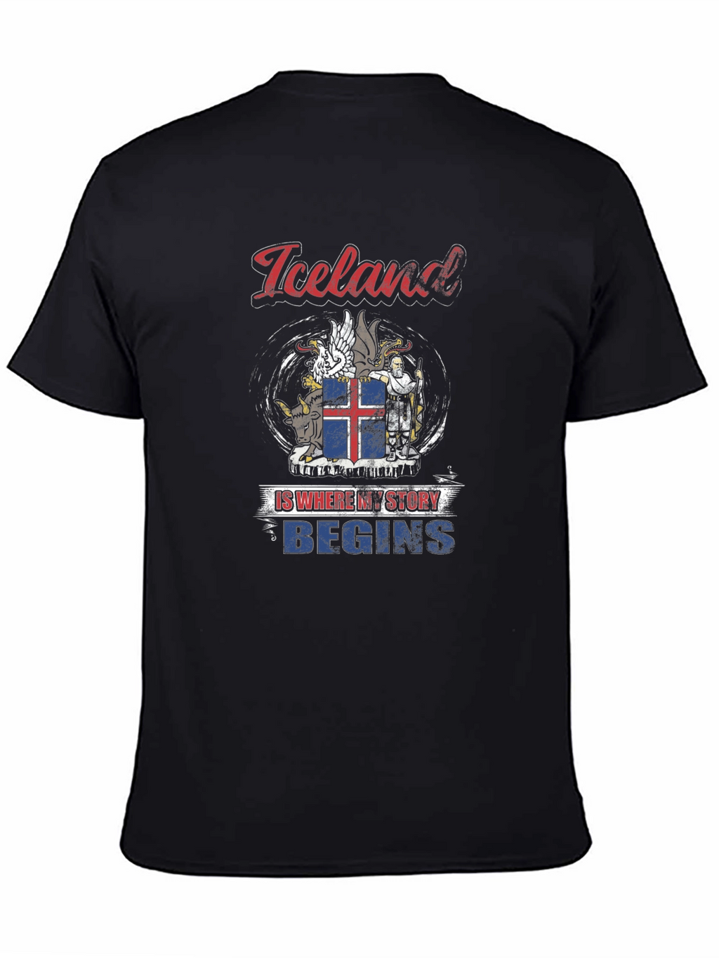 Iceland Story T-Shirt - Black Graphic Tee