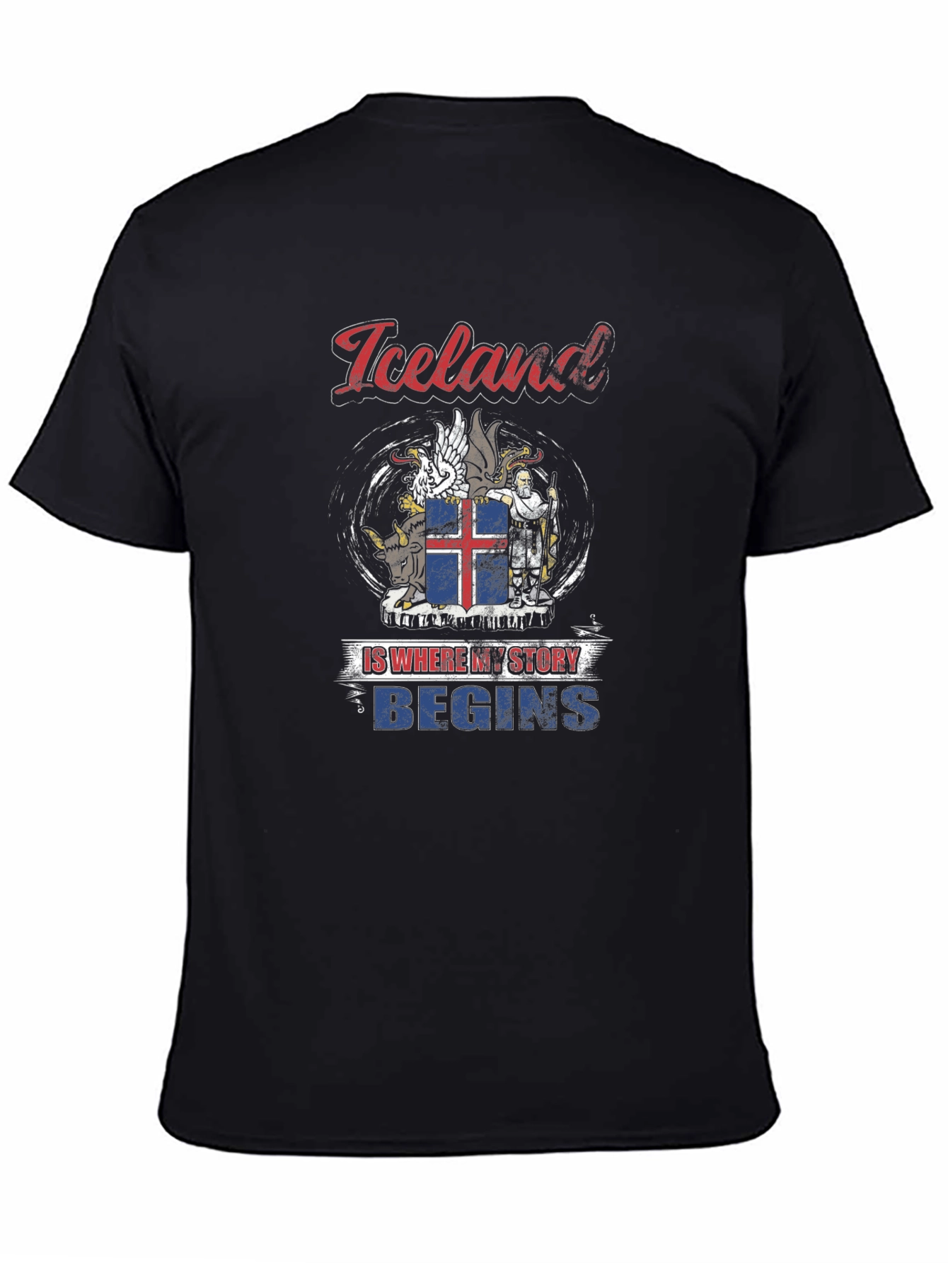 Iceland Story T-Shirt - Black Graphic Tee