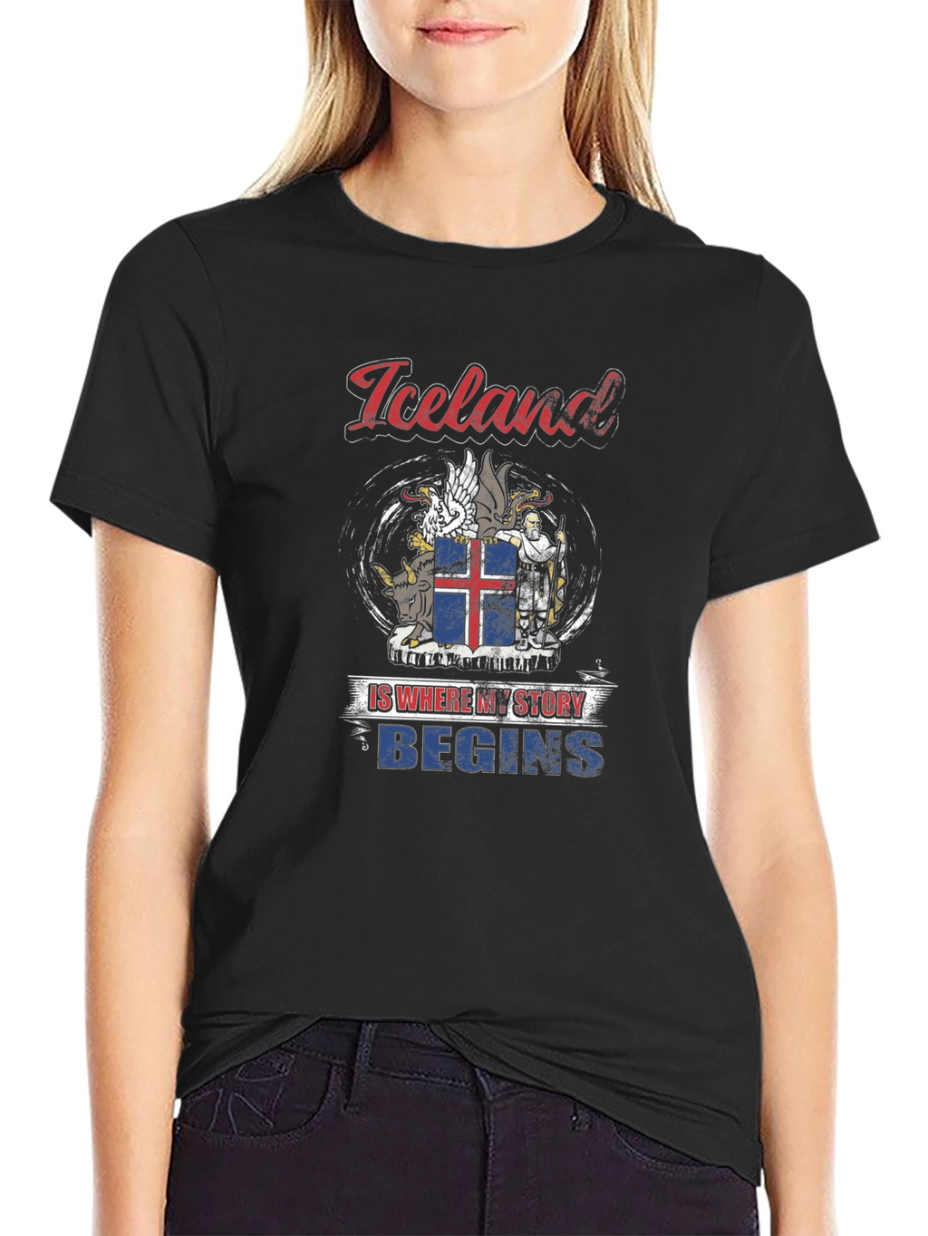 Iceland Story T-Shirt - Black Graphic Tee