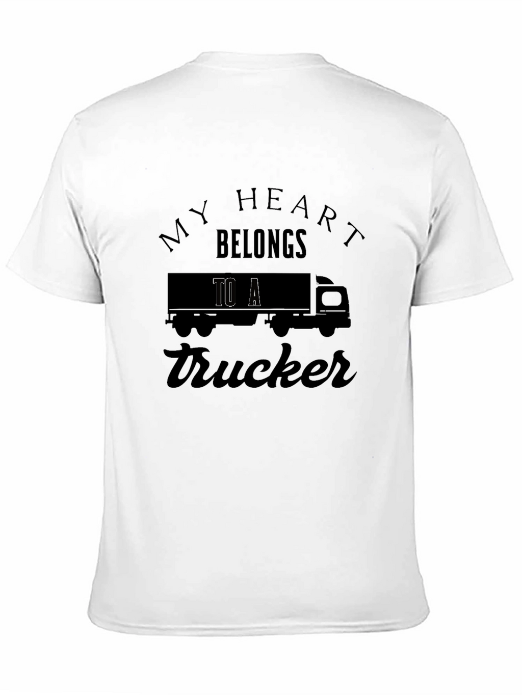 My Heart Belongs to a Trucker Black T-Shirt