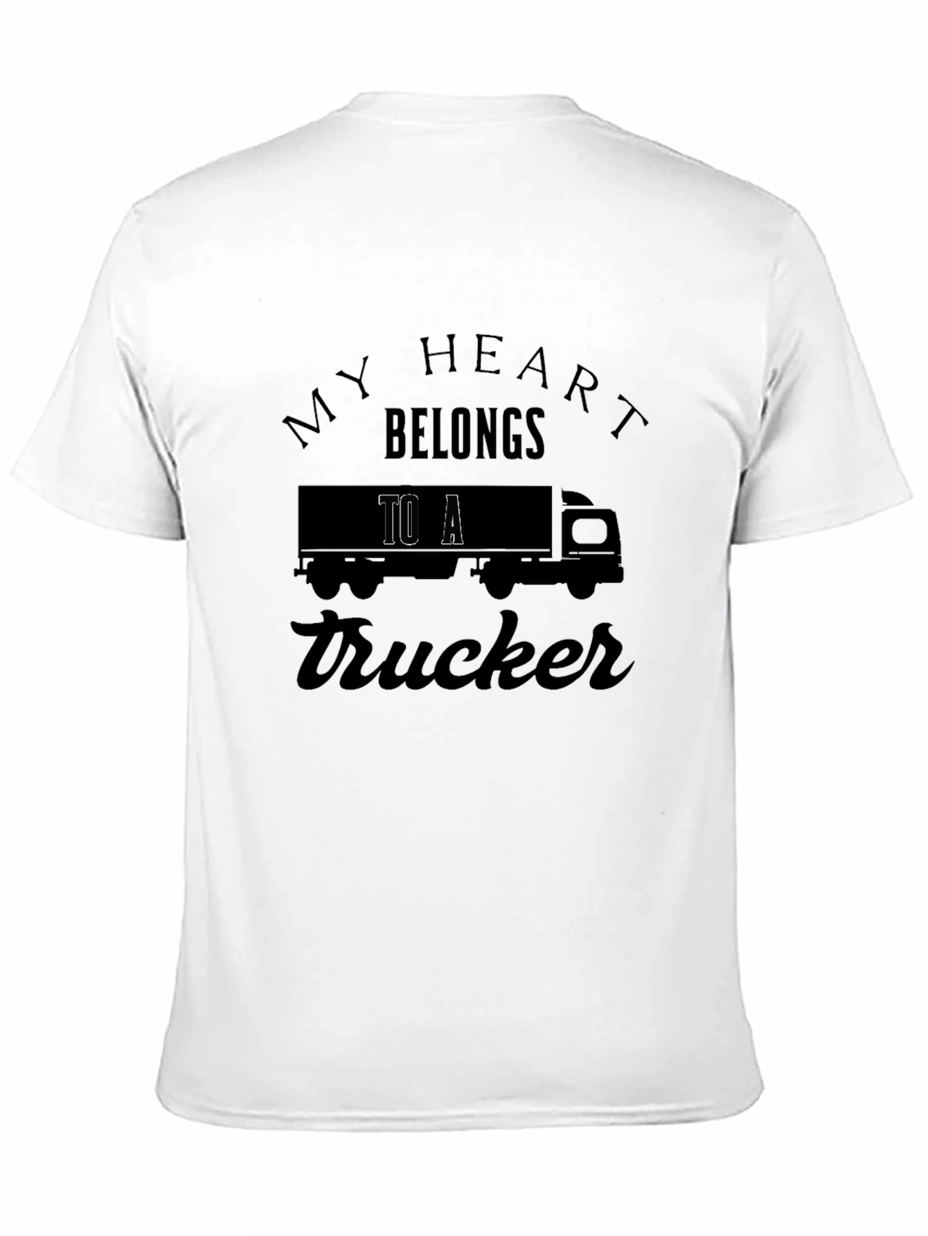 My Heart Belongs to a Trucker Black T-Shirt