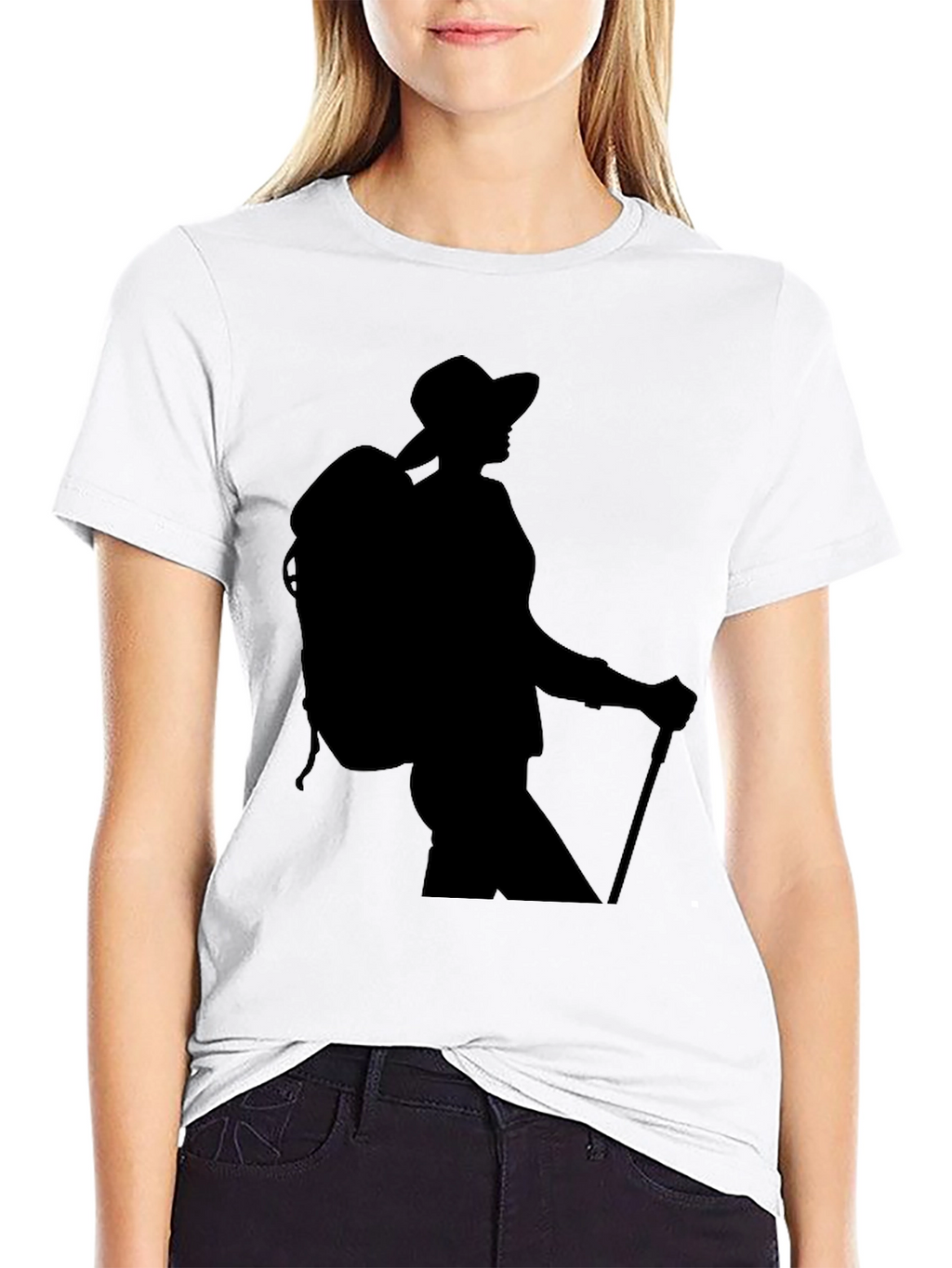 Hiking Silhouette Graphic Tee - Black