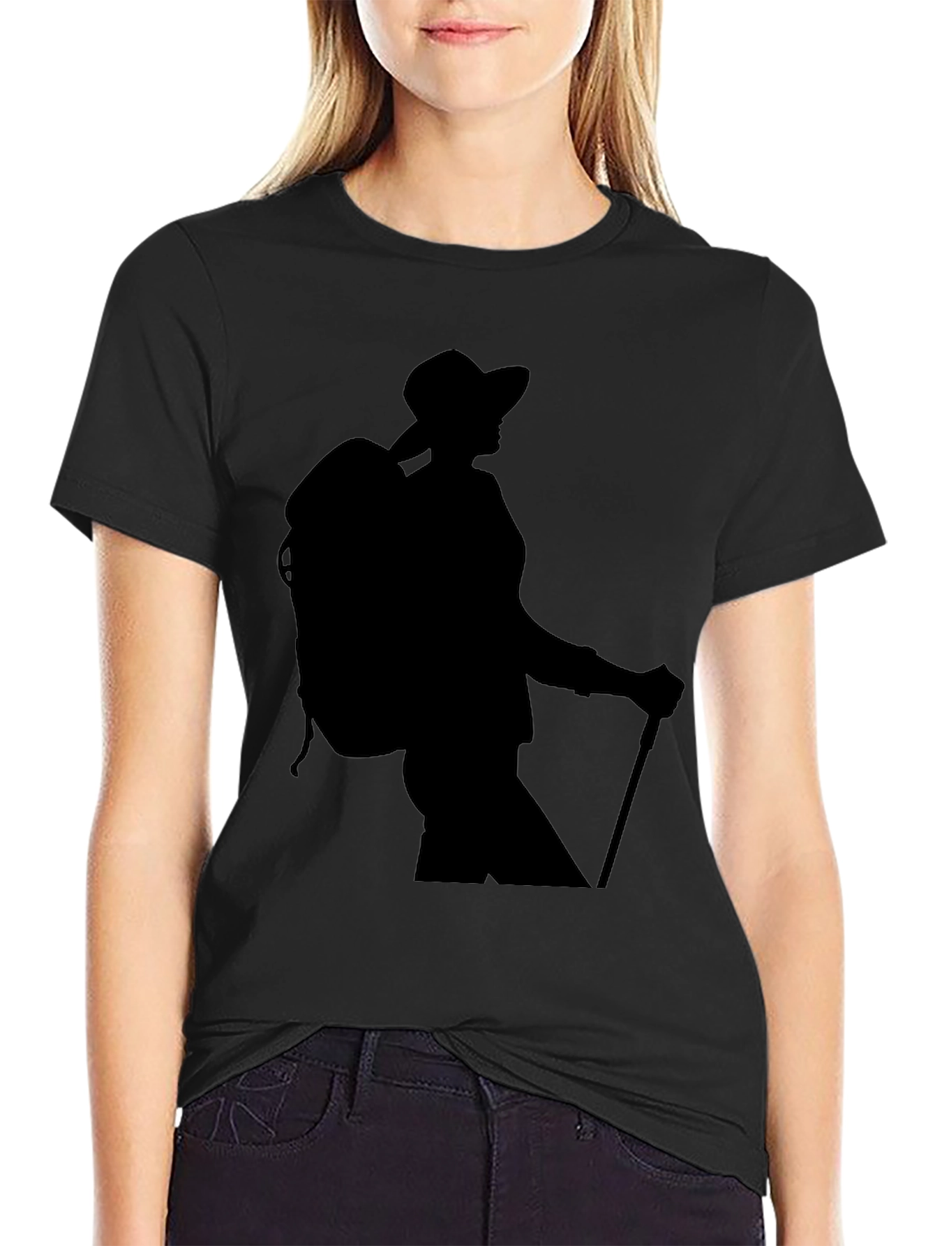 Hiking Silhouette Graphic Tee - Black