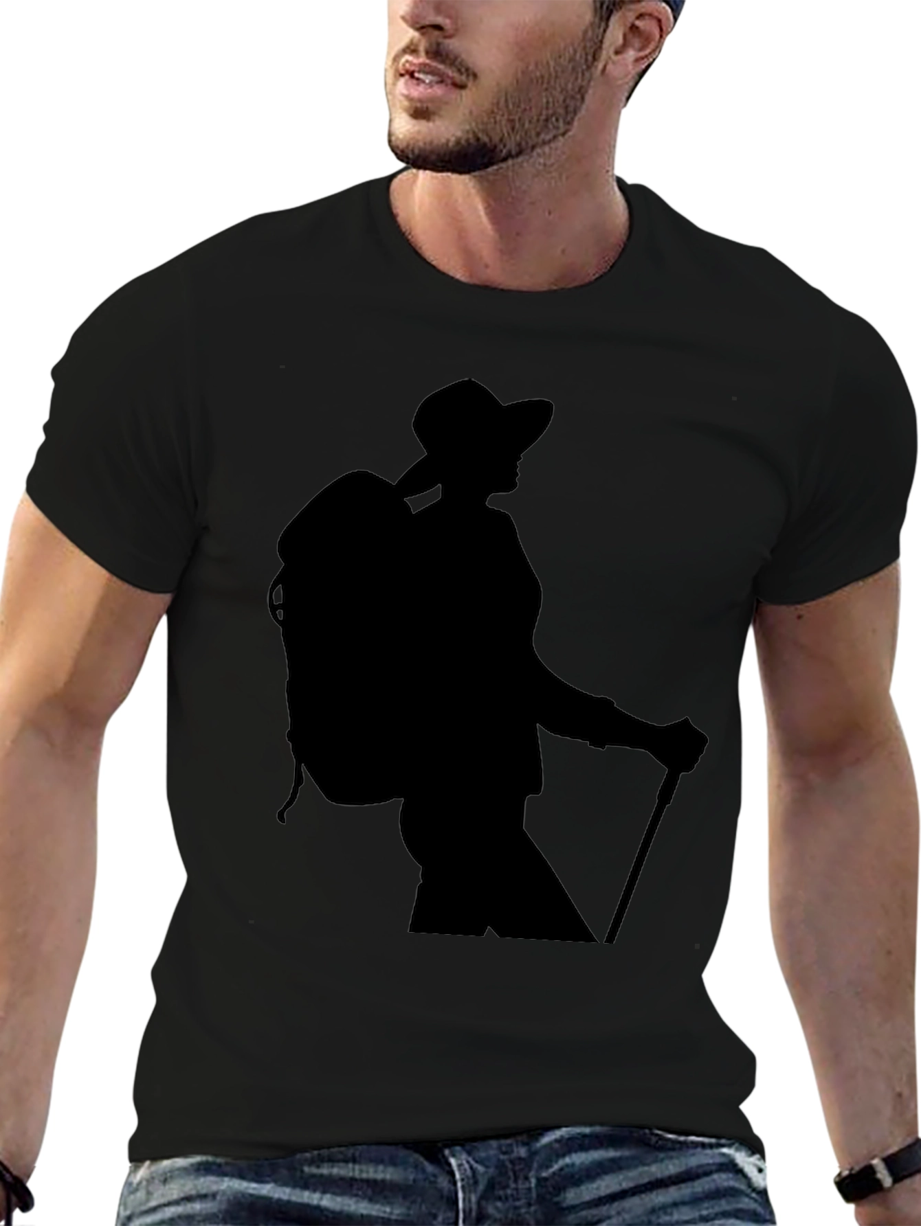 Hiking Silhouette Graphic Tee - Black