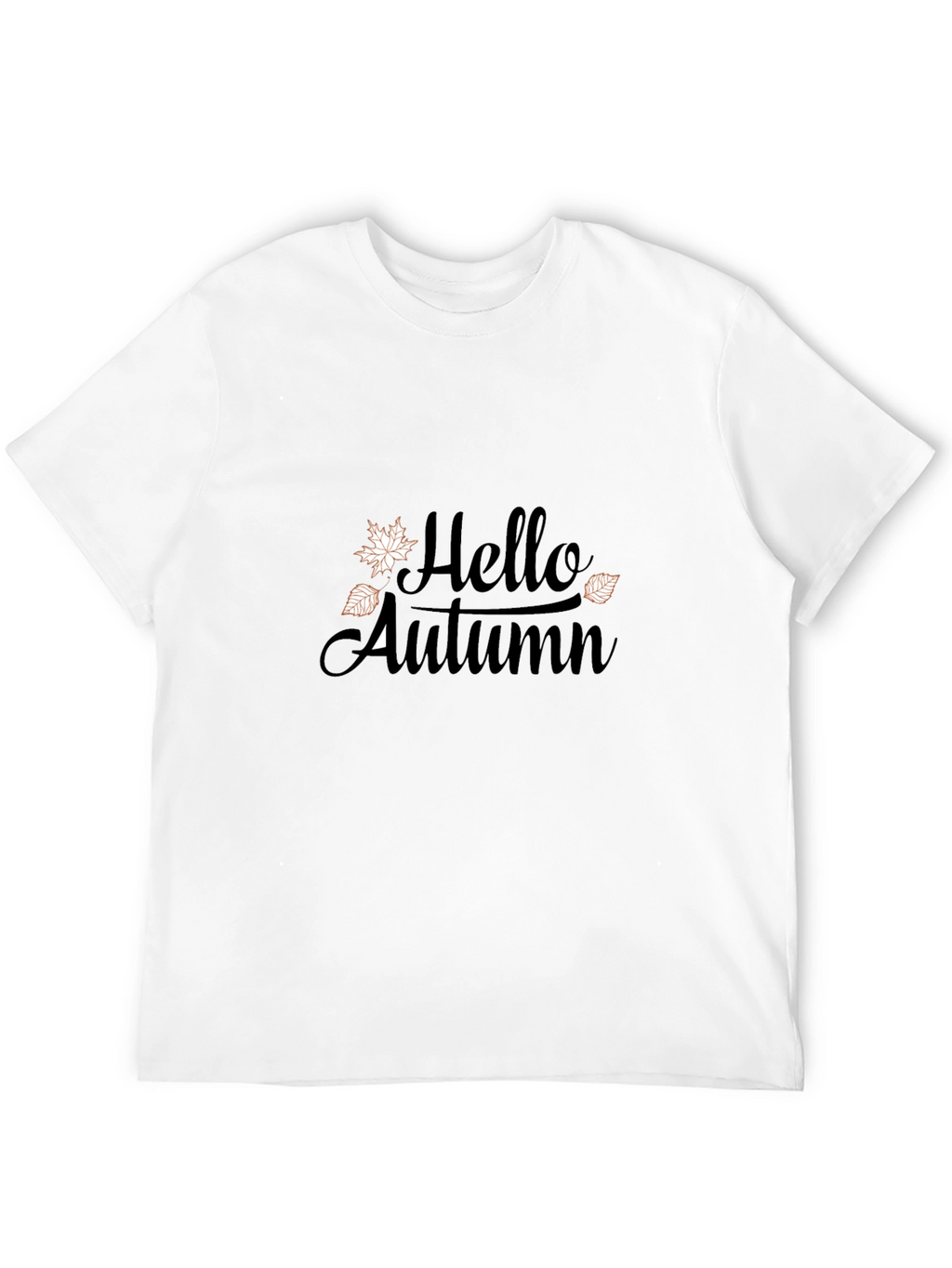 Hello Autumn Graphic Tee - Black Casual T-Shirt