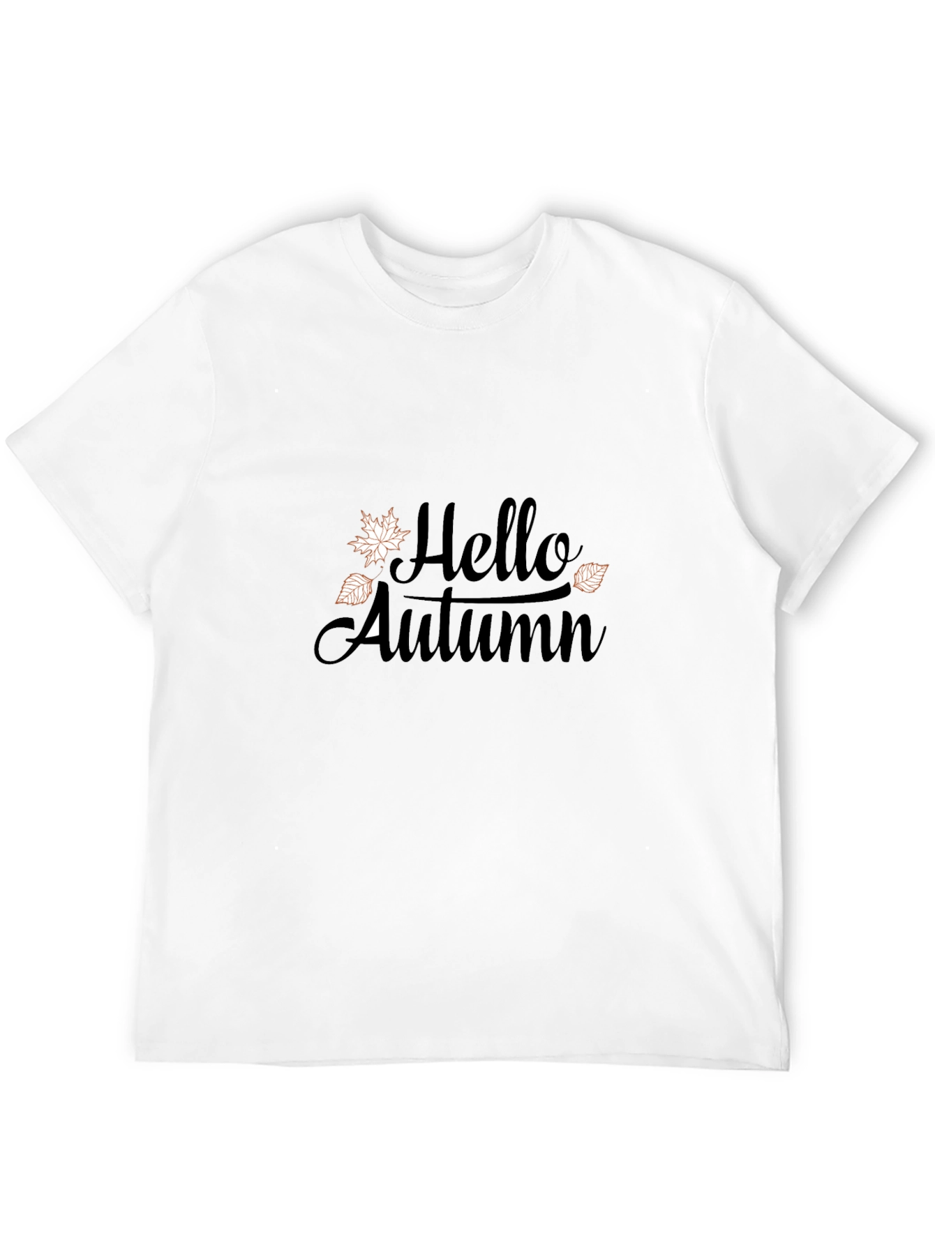 Hello Autumn Graphic Tee - Black Casual T-Shirt
