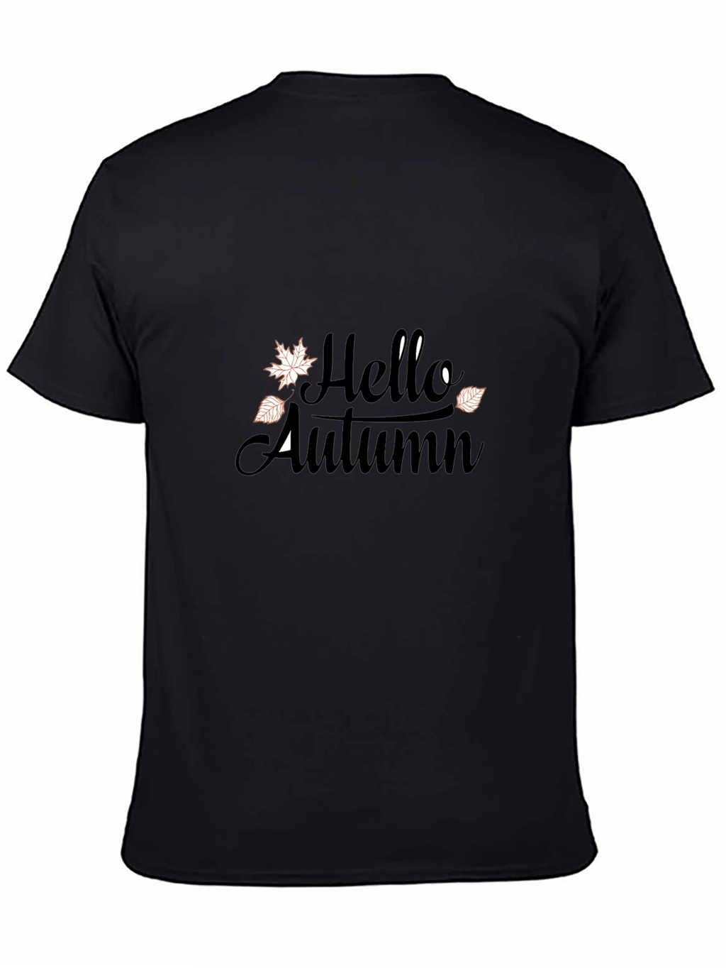 Hello Autumn Graphic Tee - Black Casual T-Shirt
