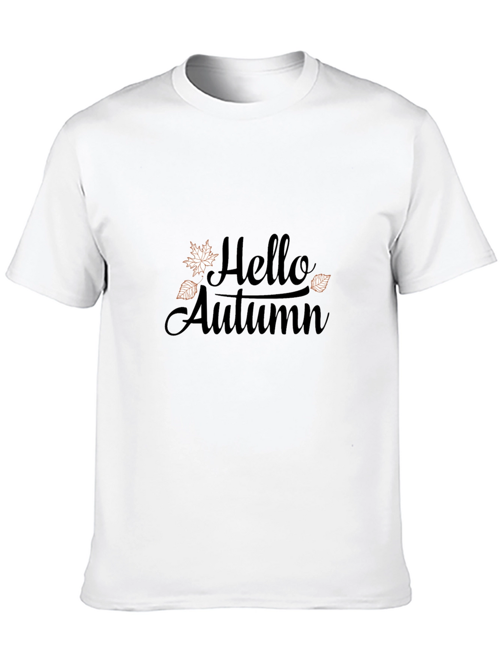 Hello Autumn Graphic Tee - Black Casual T-Shirt