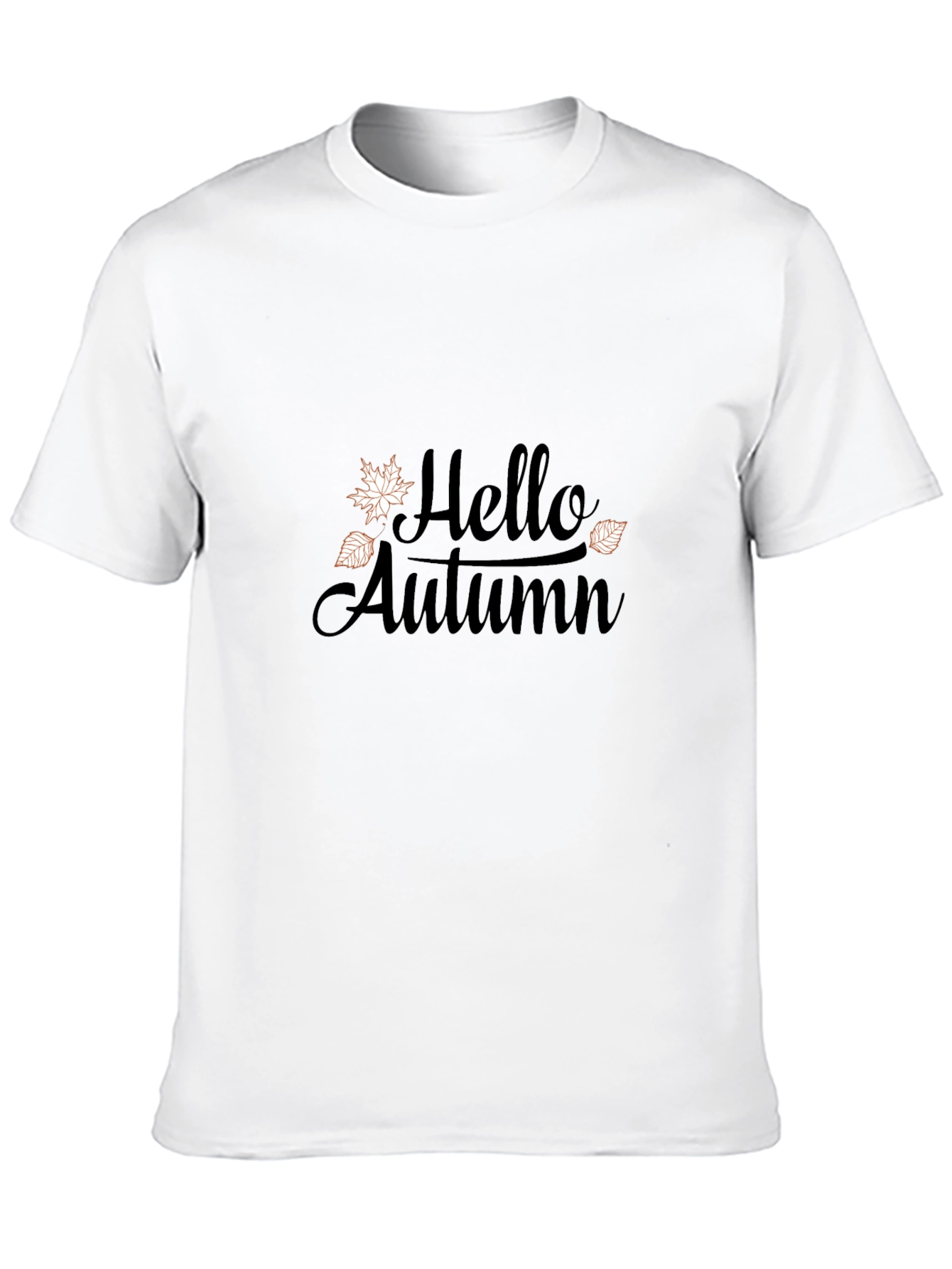 Hello Autumn Graphic Tee - Black Casual T-Shirt