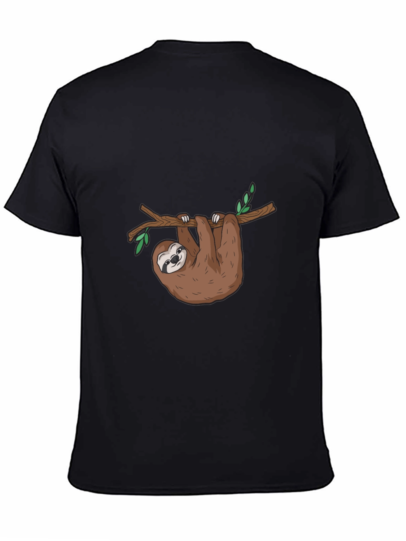Sloth Graphic T-Shirt - Cute Cartoon Sloth Hanging On Tree