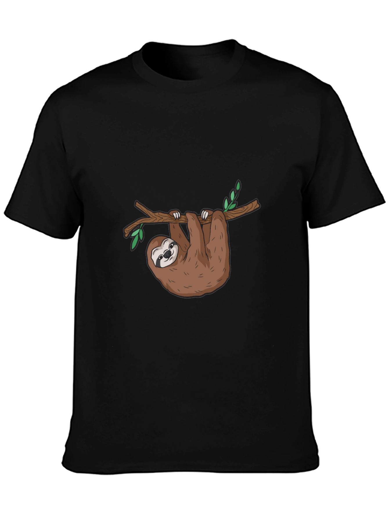 Sloth Graphic T-Shirt - Cute Cartoon Sloth Hanging On Tree