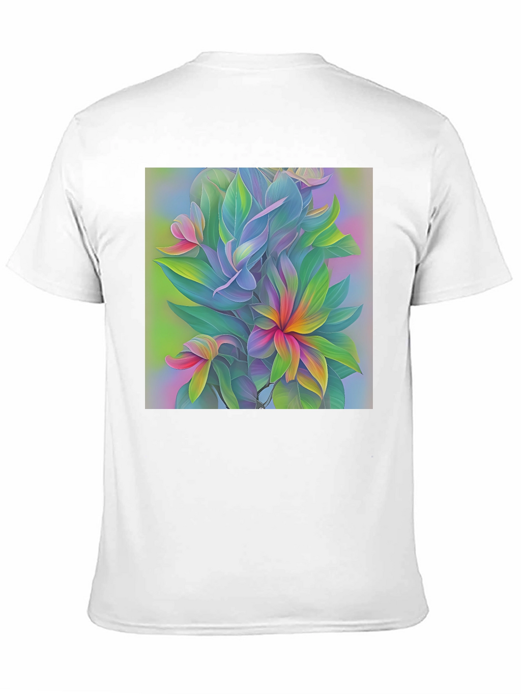 Floral Art Print Black T-Shirt