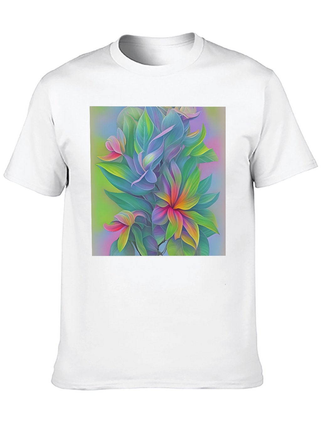 Floral Art Print Black T-Shirt