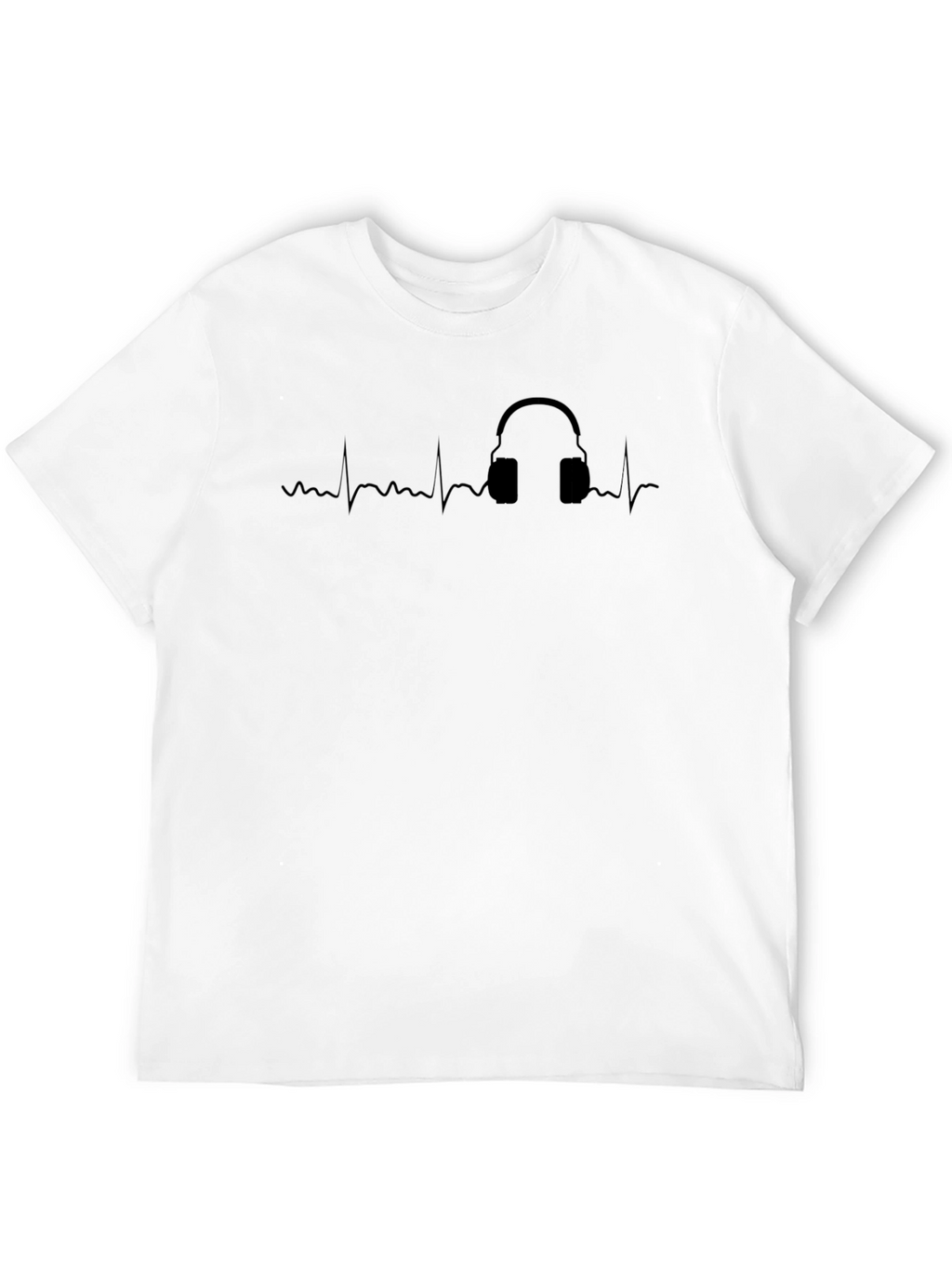 Heartbeat Headphones Graphic Tee - Black