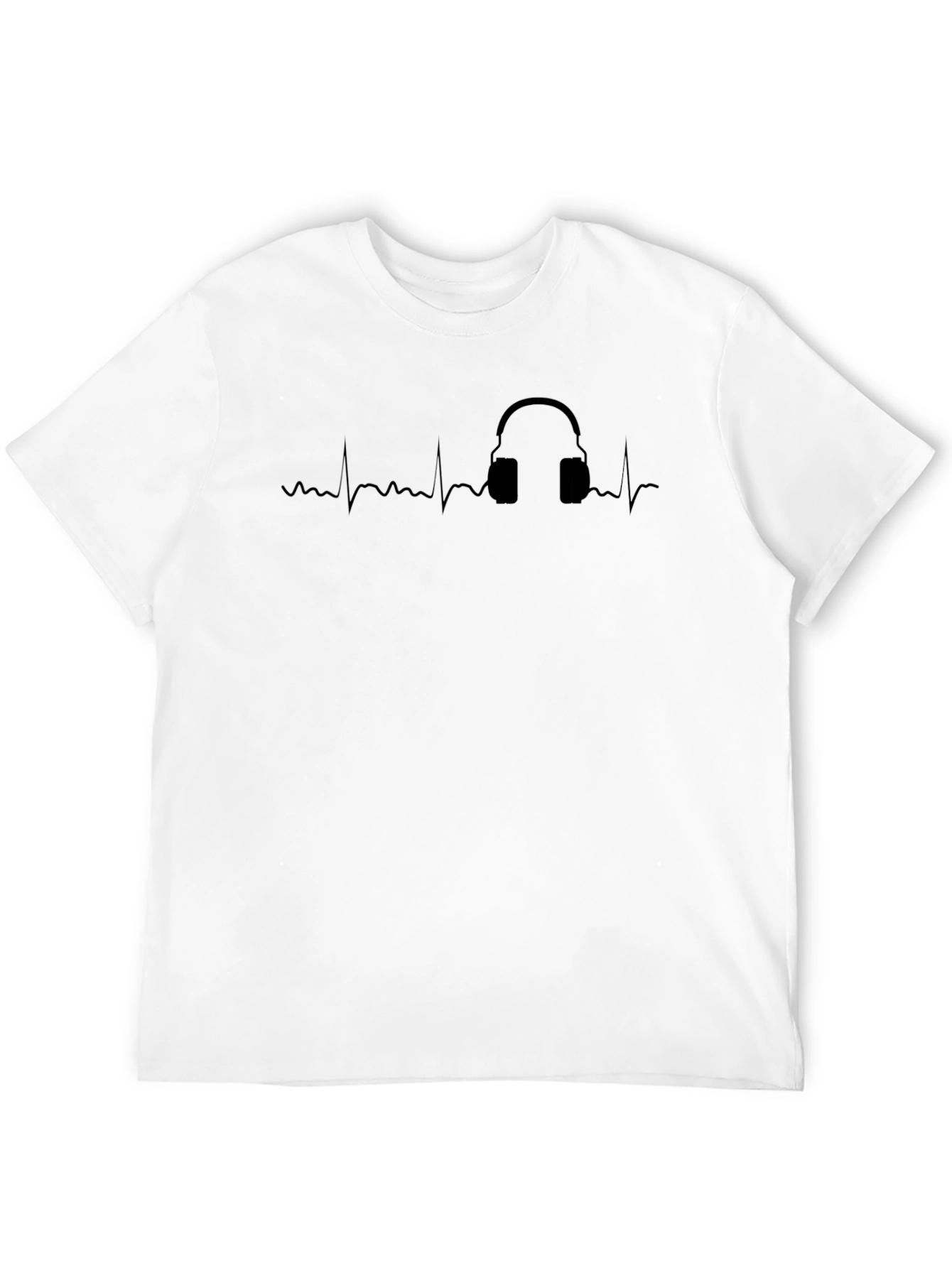Heartbeat Headphones Graphic Tee - Black