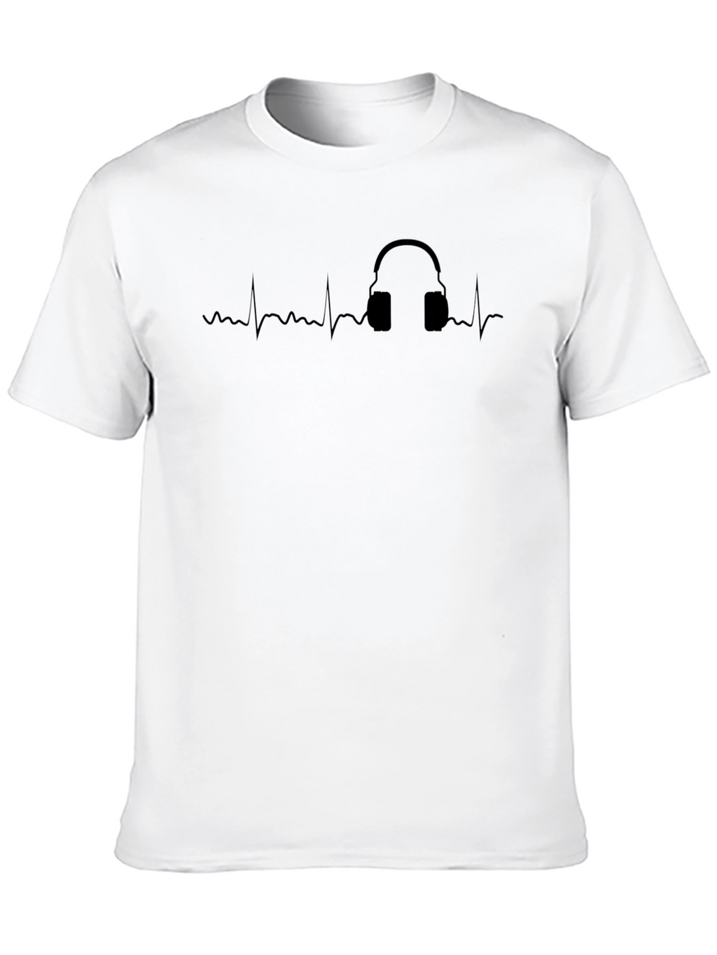 Heartbeat Headphones Graphic Tee - Black