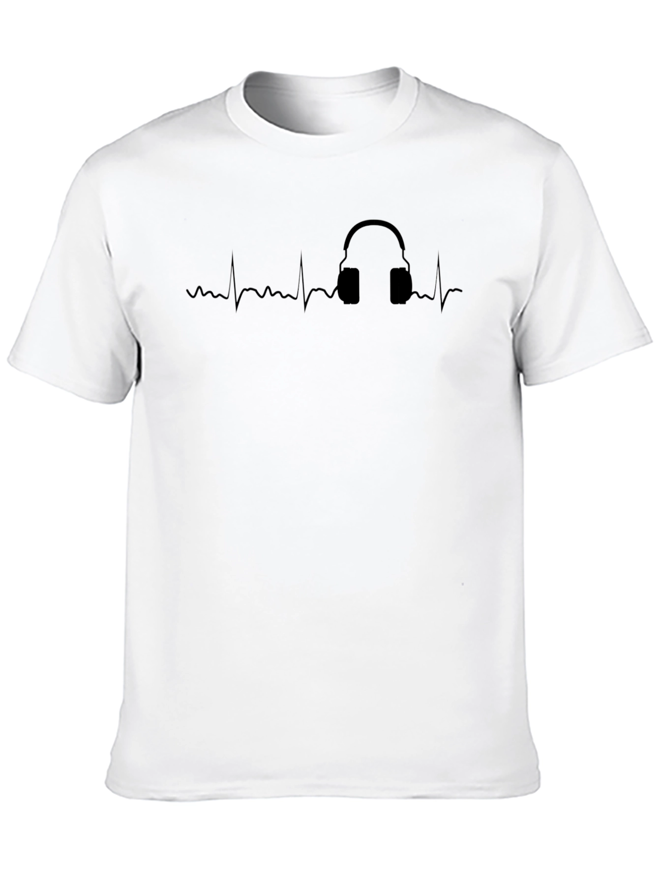 Heartbeat Headphones Graphic Tee - Black
