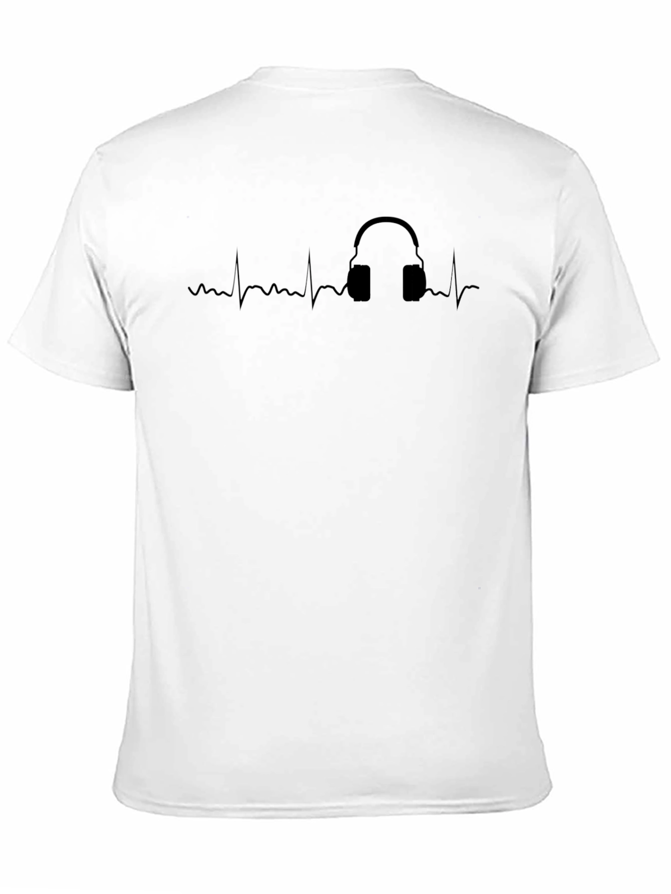 Heartbeat Headphones Graphic Tee - Black