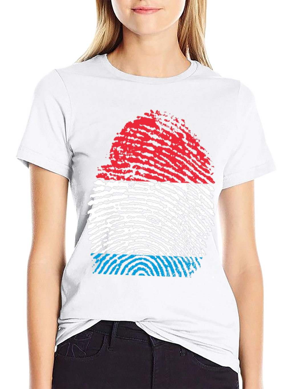 Luxembourg Flag Fingerprint T-Shirt