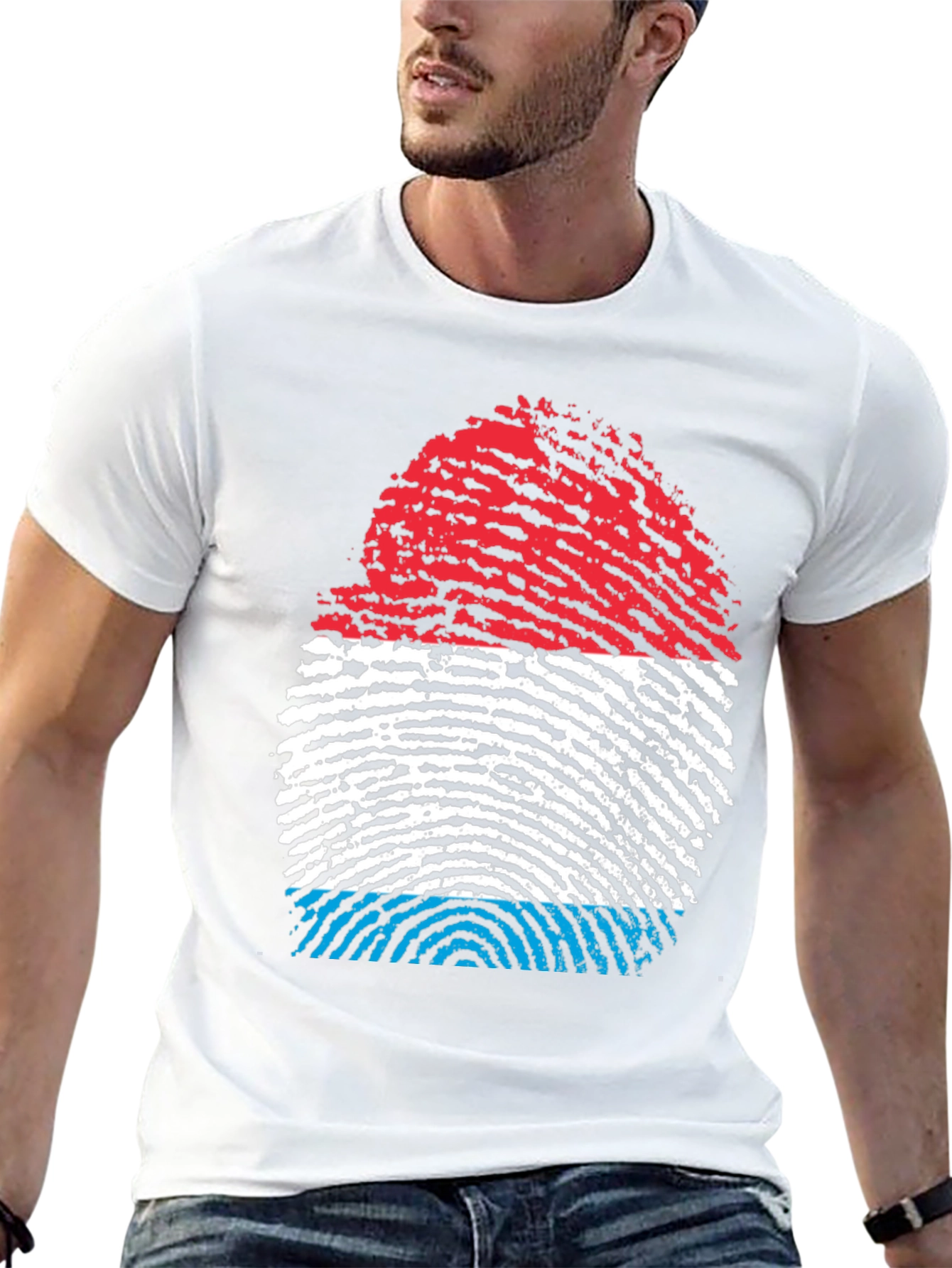 Luxembourg Flag Fingerprint T-Shirt