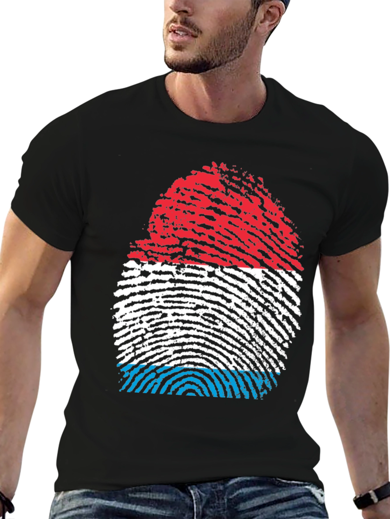 Luxembourg Flag Fingerprint T-Shirt
