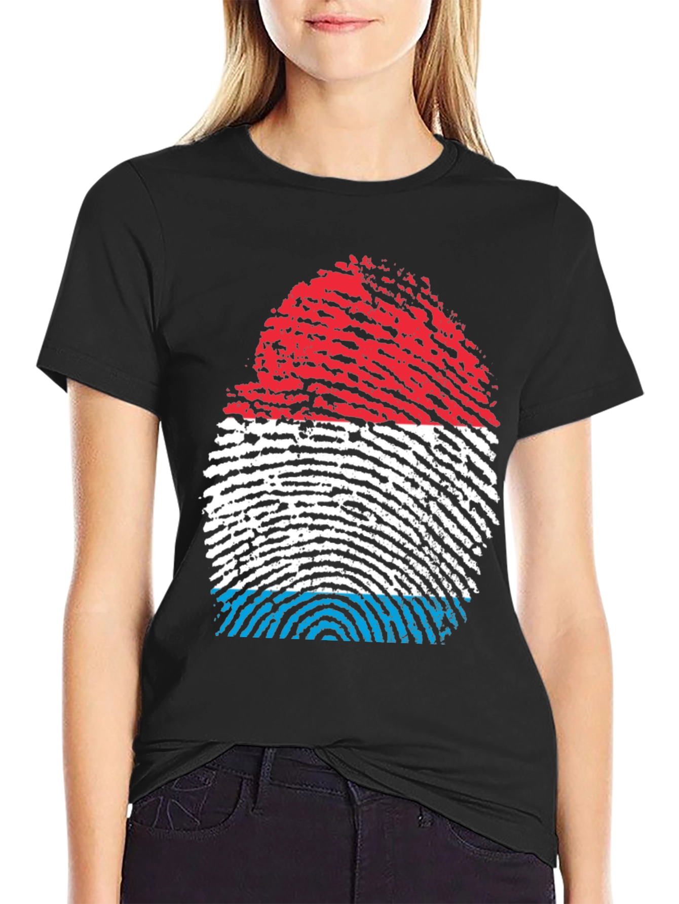 Luxembourg Flag Fingerprint T-Shirt