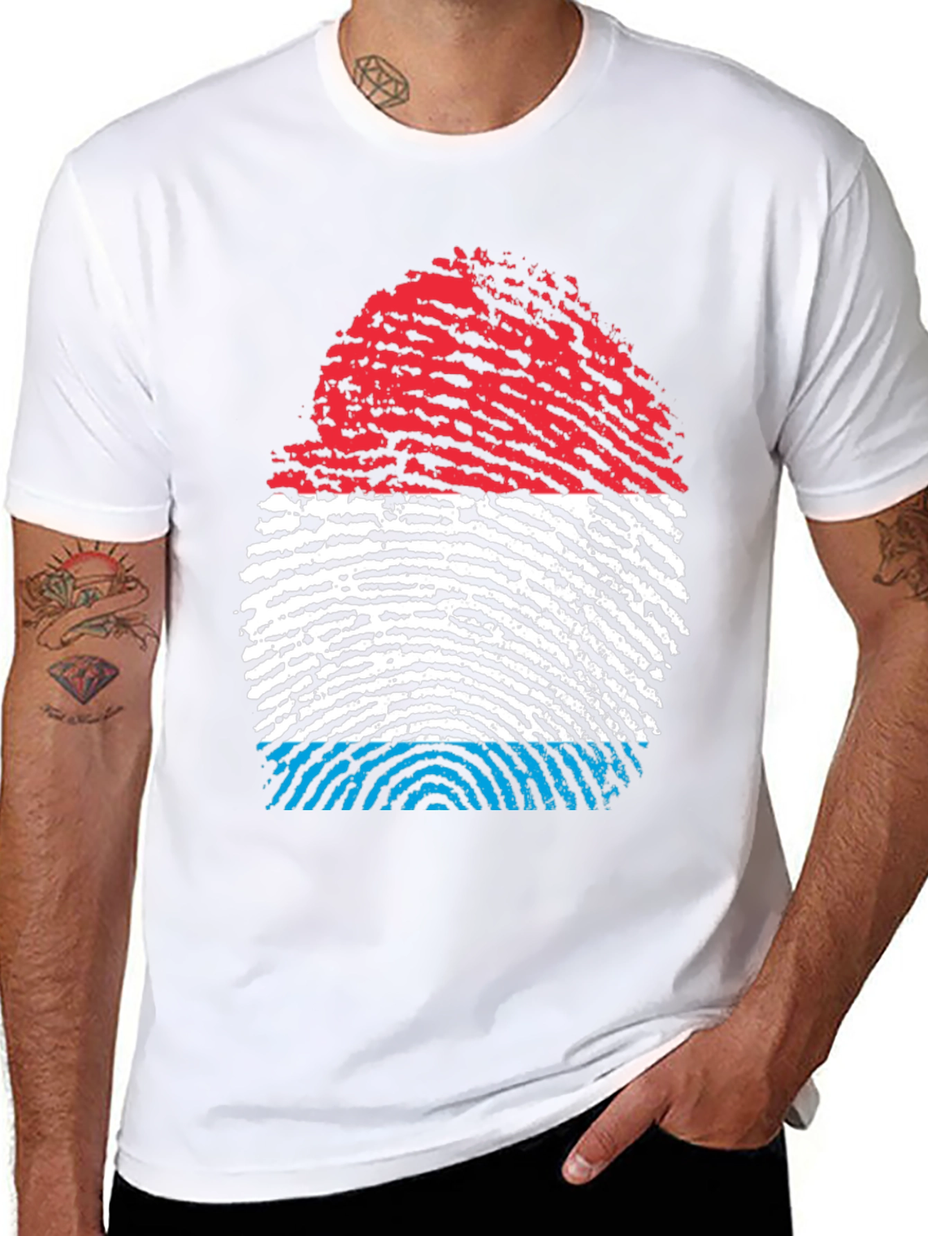 Luxembourg Flag Fingerprint T-Shirt
