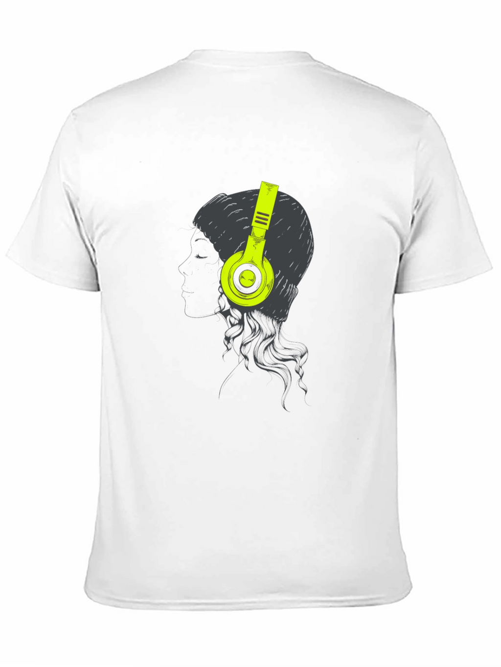 Headphone Graphic Tee - Black Cotton T-Shirt