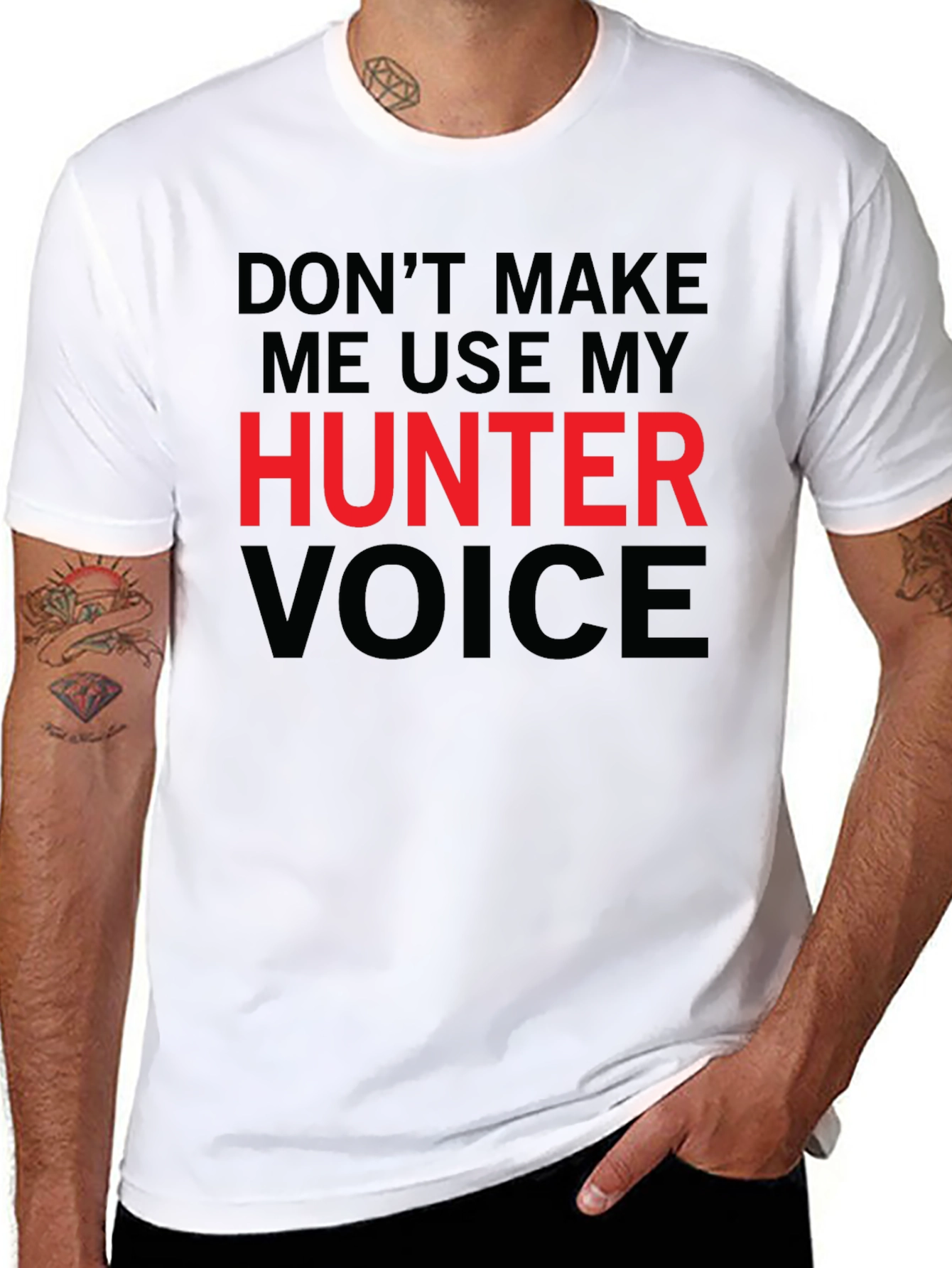 Hunter Voice T-Shirt - Funny Warning Tee