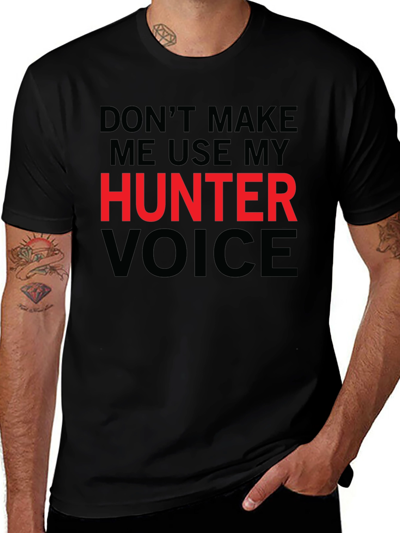 Hunter Voice T-Shirt - Funny Warning Tee