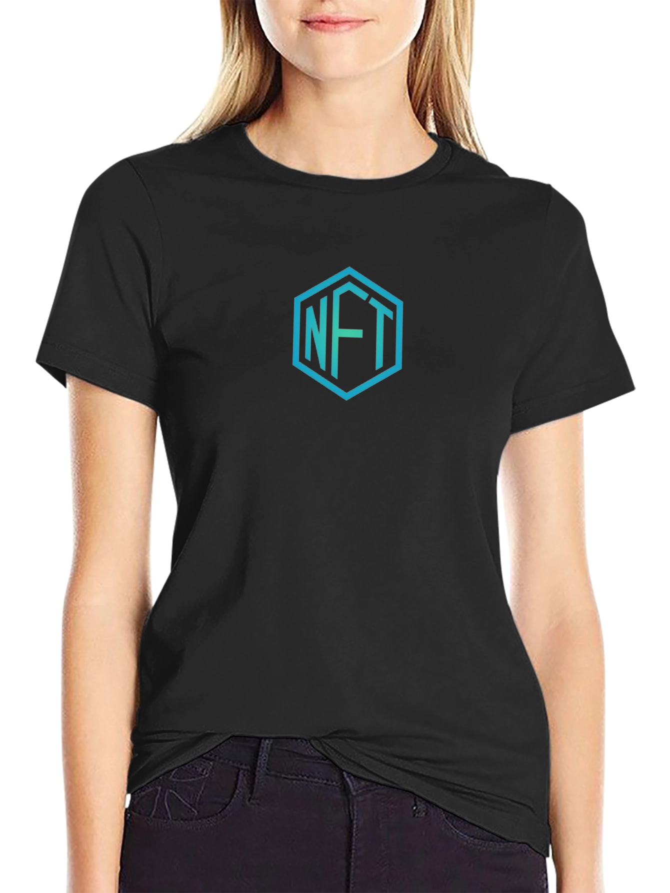 NFT Hexagon Graphic T-Shirt - Stylish Crypto Art Tee