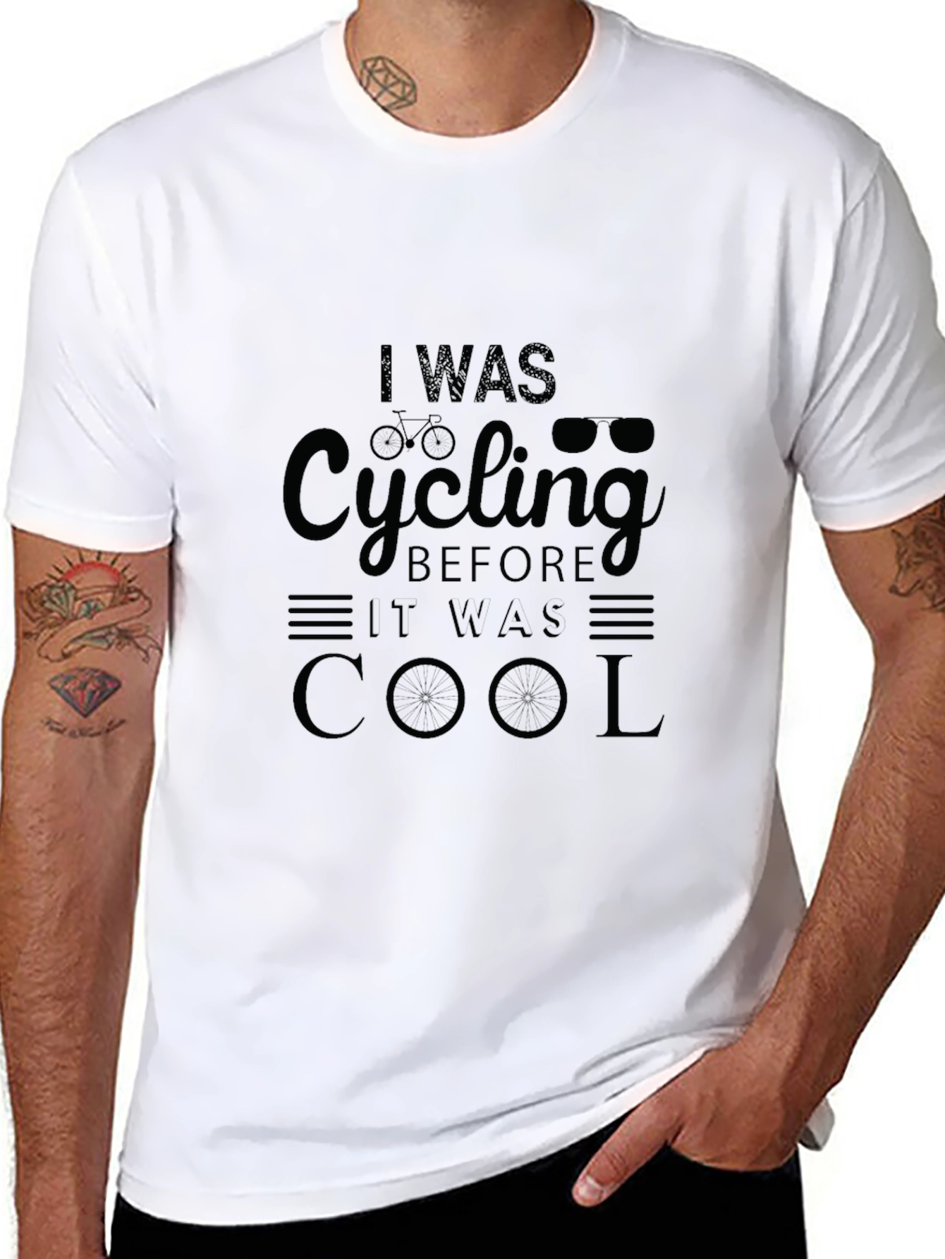 Cycling Before Cool Black Graphic T-Shirt