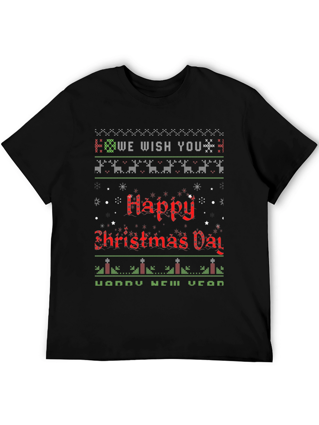 Ugly Christmas Sweater Style Holiday T-Shirt