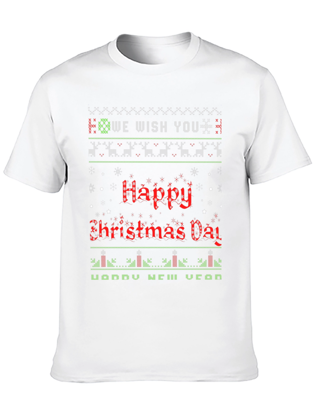 Ugly Christmas Sweater Style Holiday T-Shirt