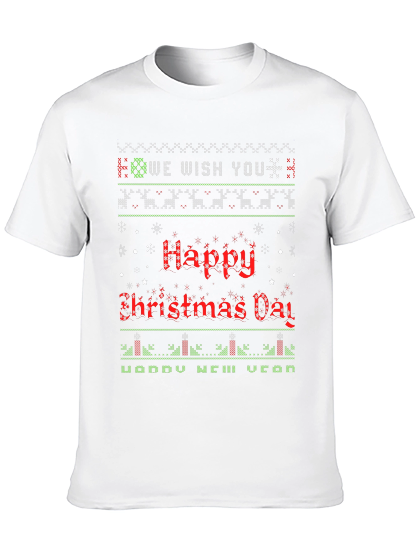 Ugly Christmas Sweater Style Holiday T-Shirt