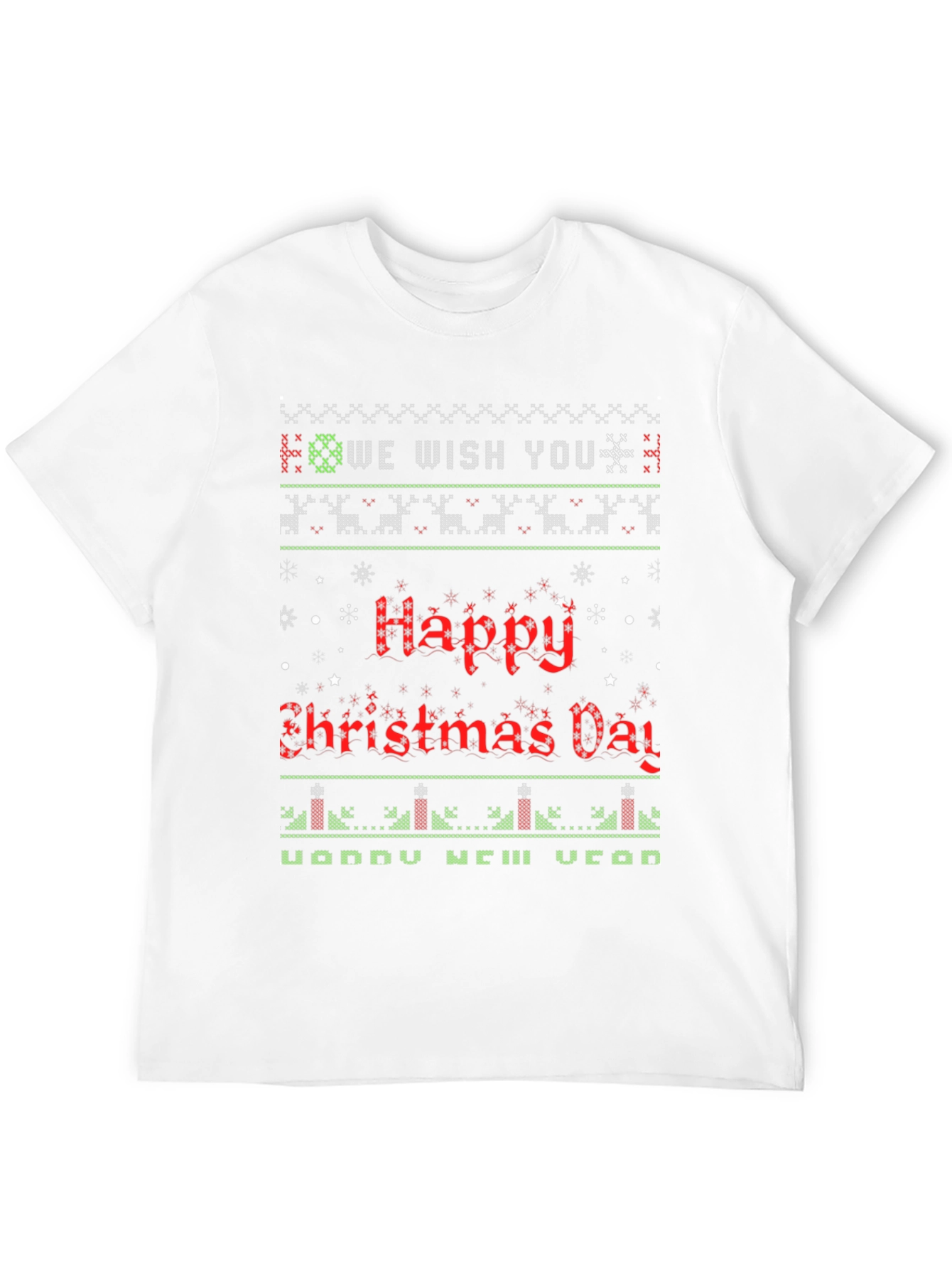 Ugly Christmas Sweater Style Holiday T-Shirt
