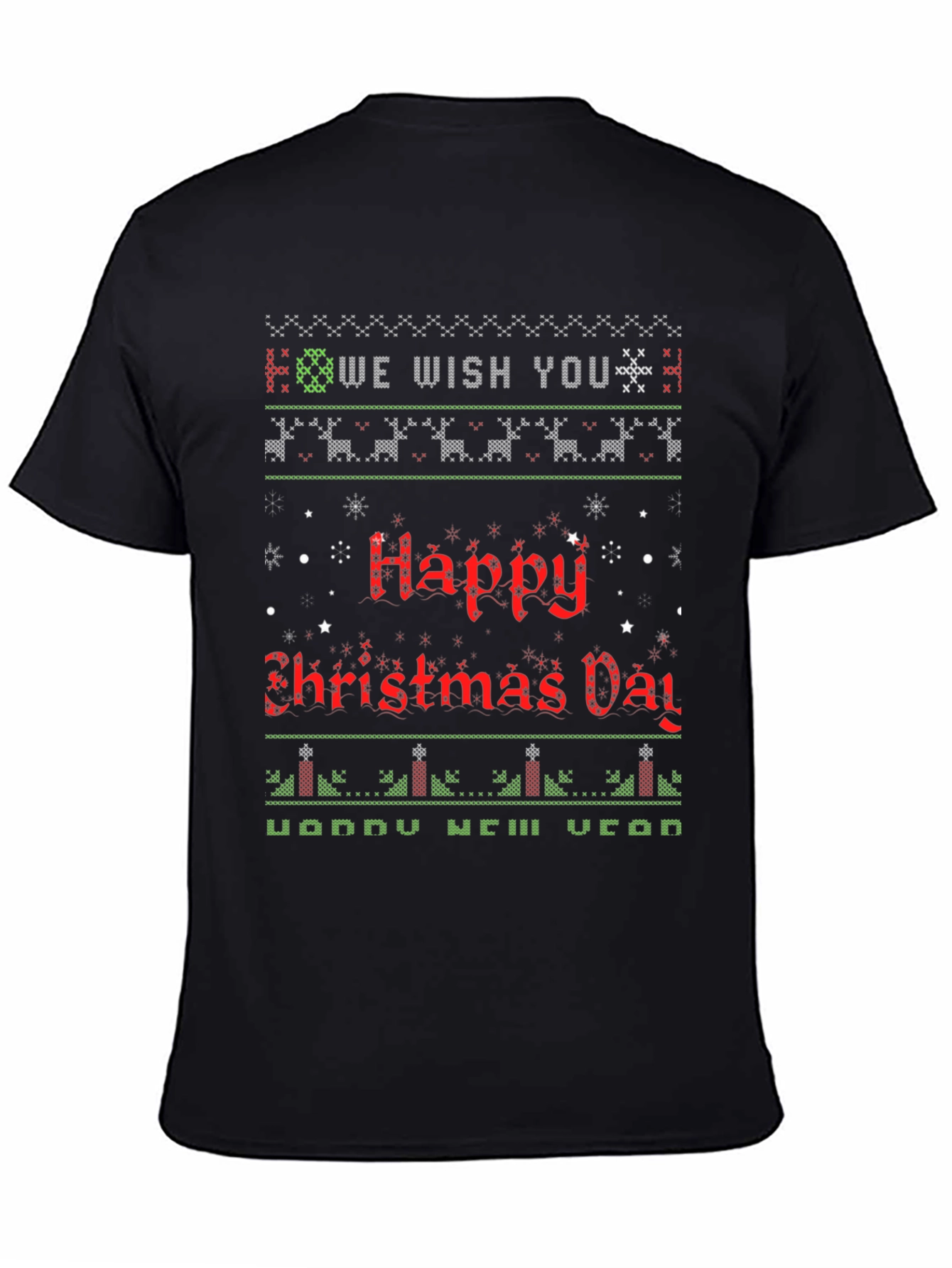 Ugly Christmas Sweater Style Holiday T-Shirt