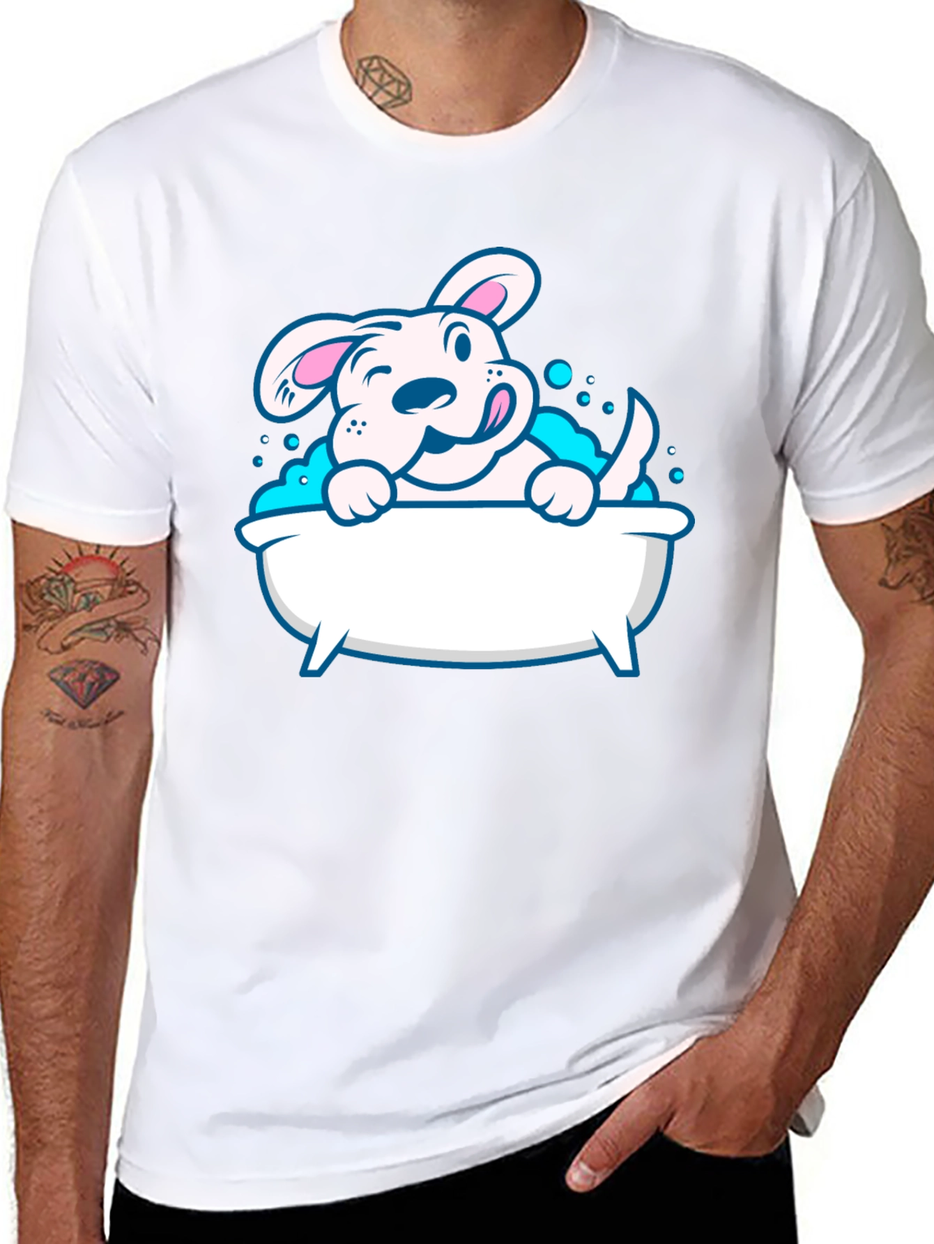 Cute Dog in Tub Graphic Tee