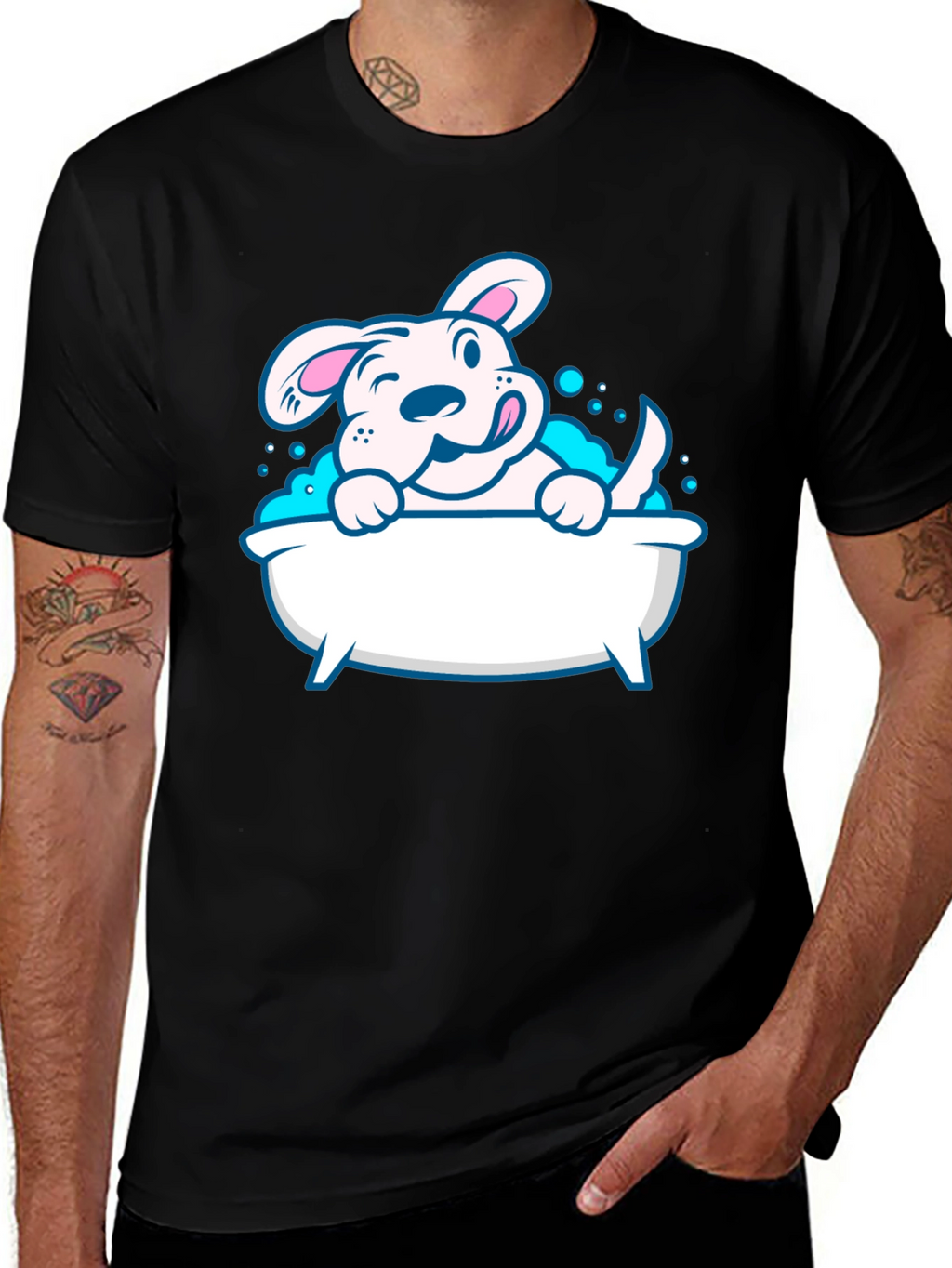 Cute Dog in Tub Graphic Tee