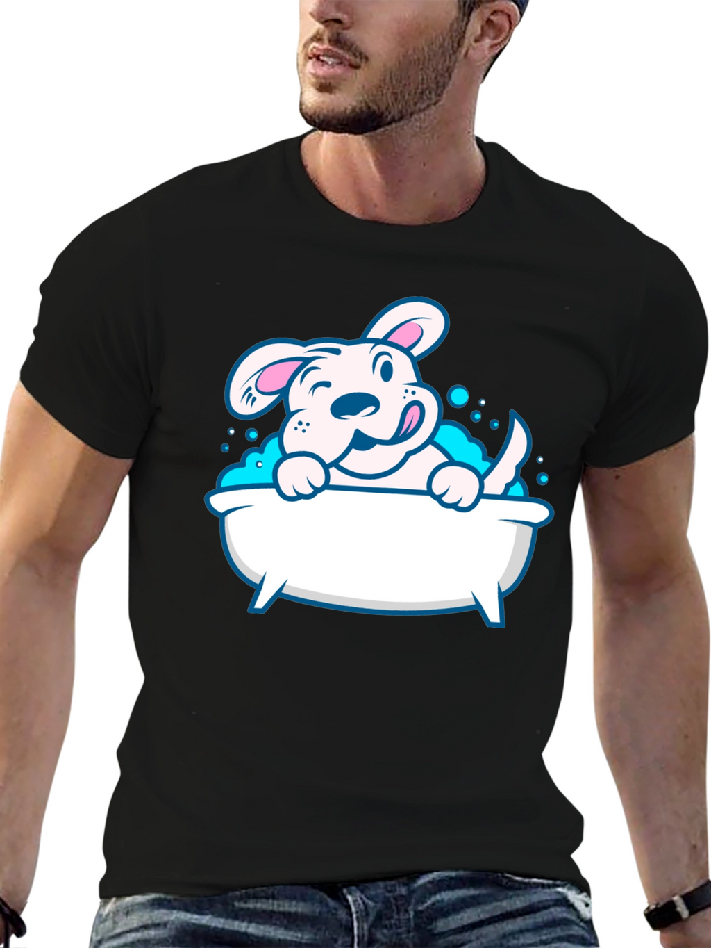 Cute Dog in Tub Graphic Tee
