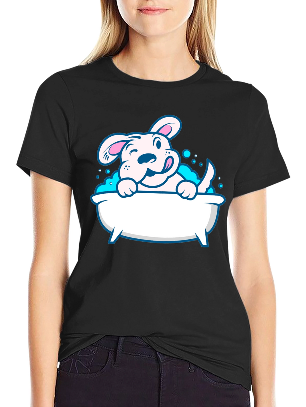 Cute Dog in Tub Graphic Tee