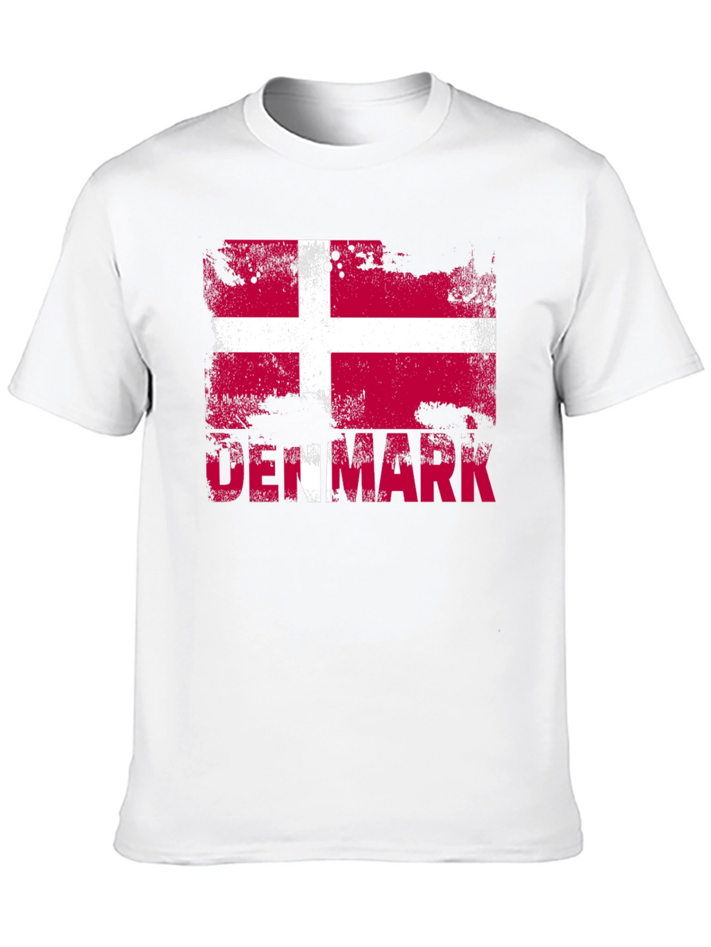 Denmark Flag T-Shirt - Distressed Design