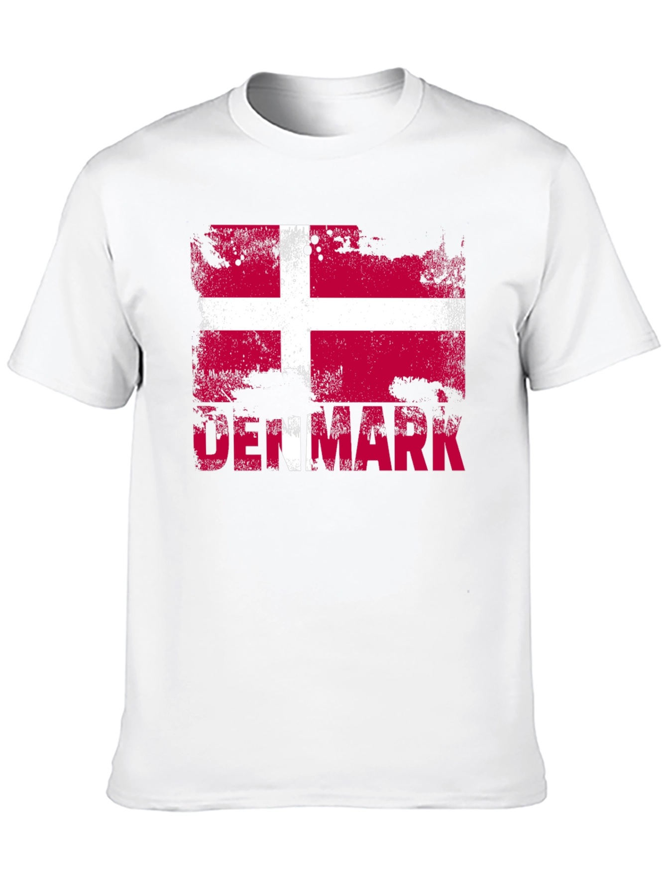 Denmark Flag T-Shirt - Distressed Design
