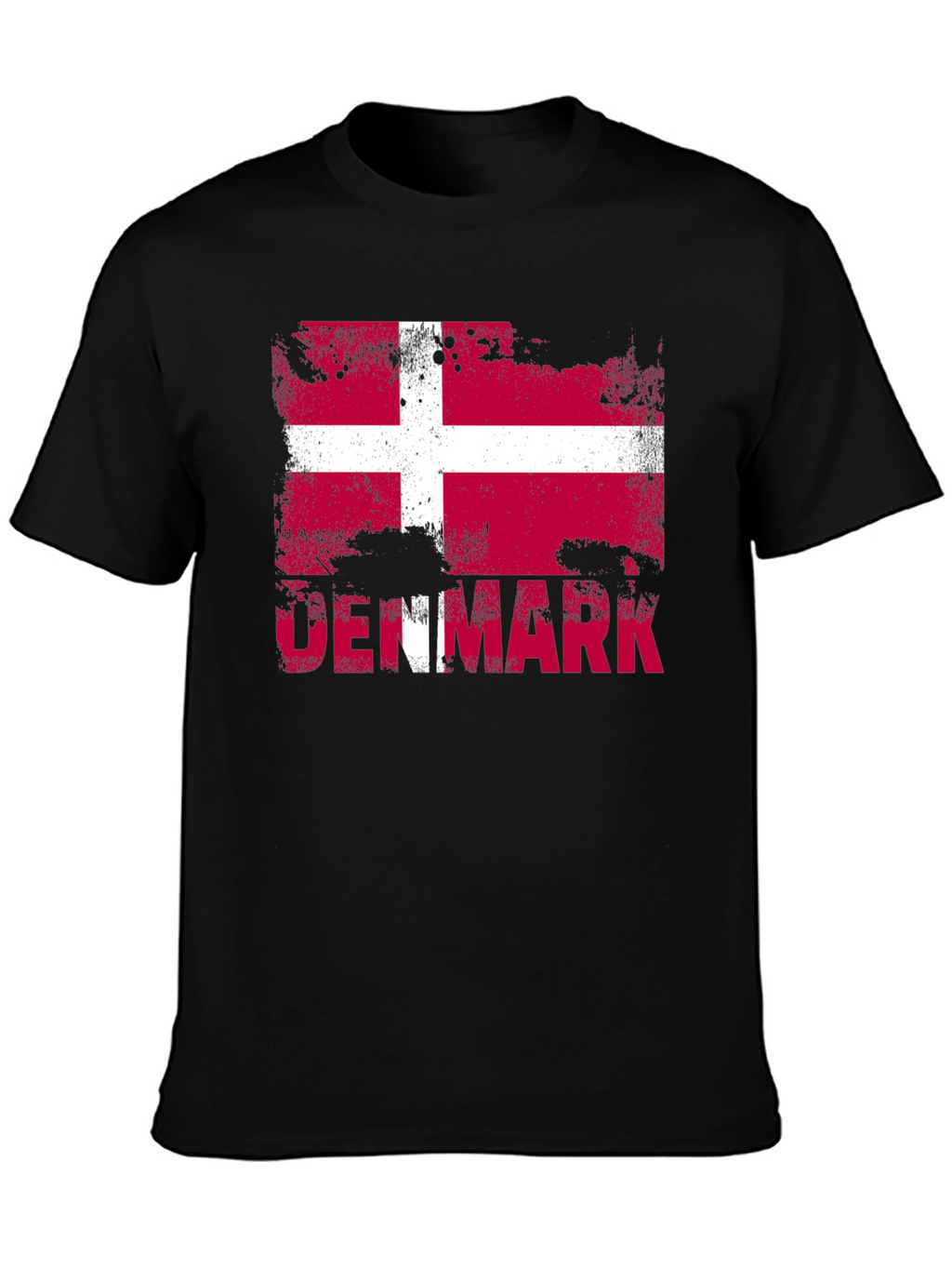 Denmark Flag T-Shirt - Distressed Design