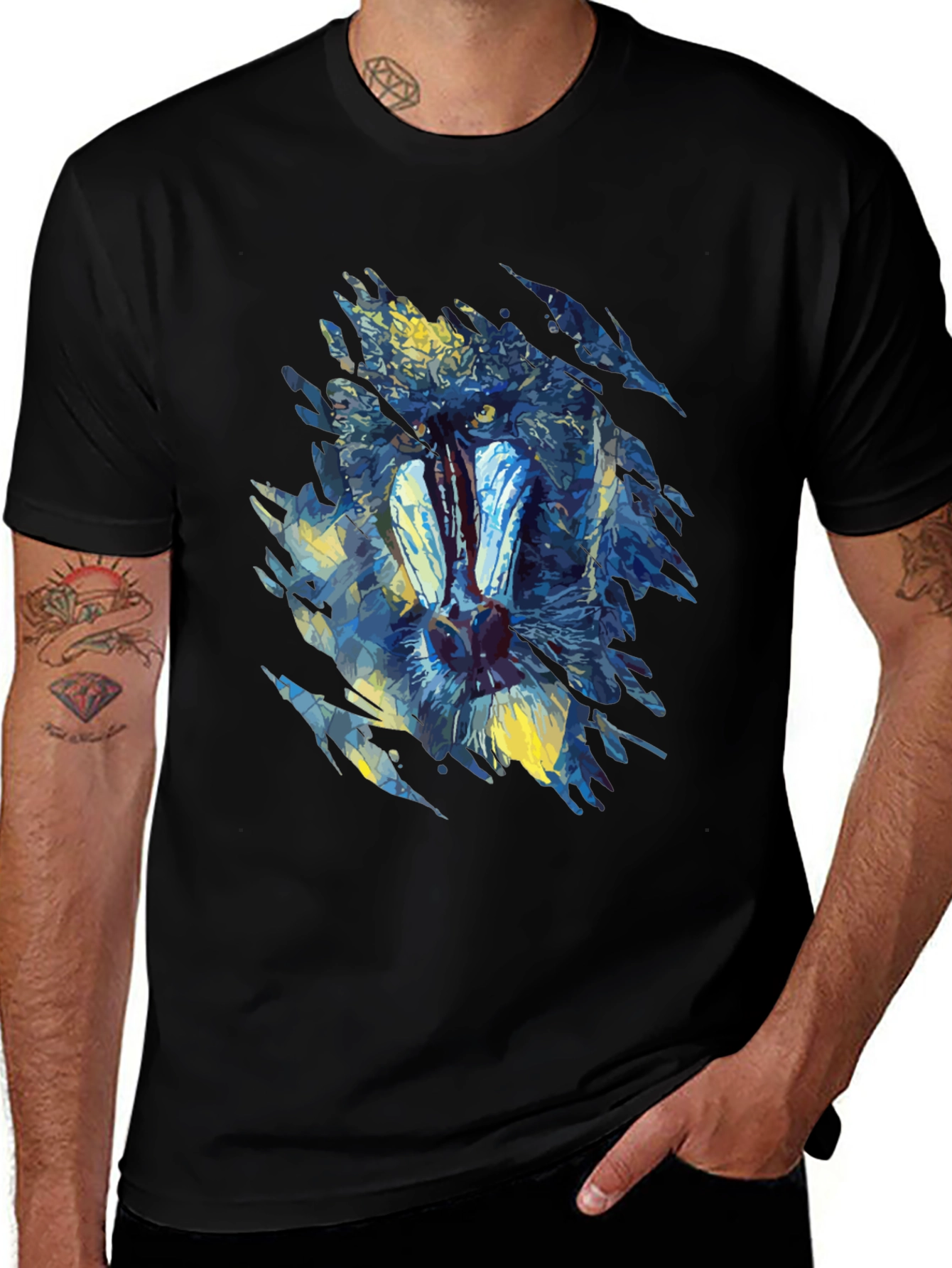 Abstract Mandrill Graphic Tee